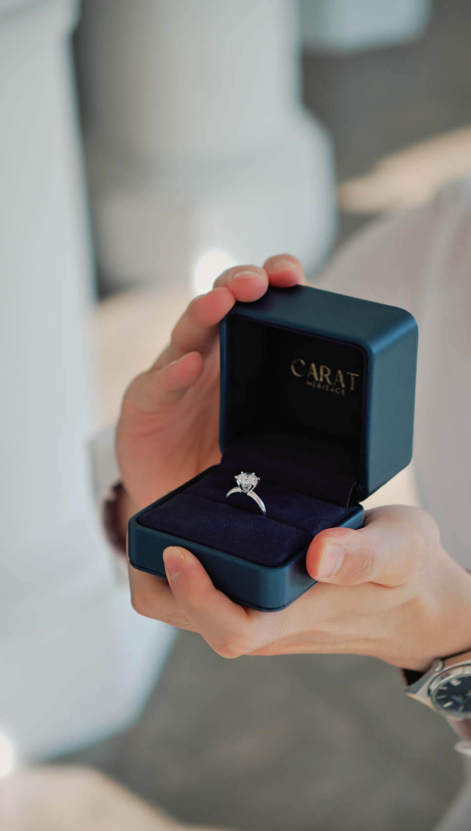 Proposal with a diamond ring