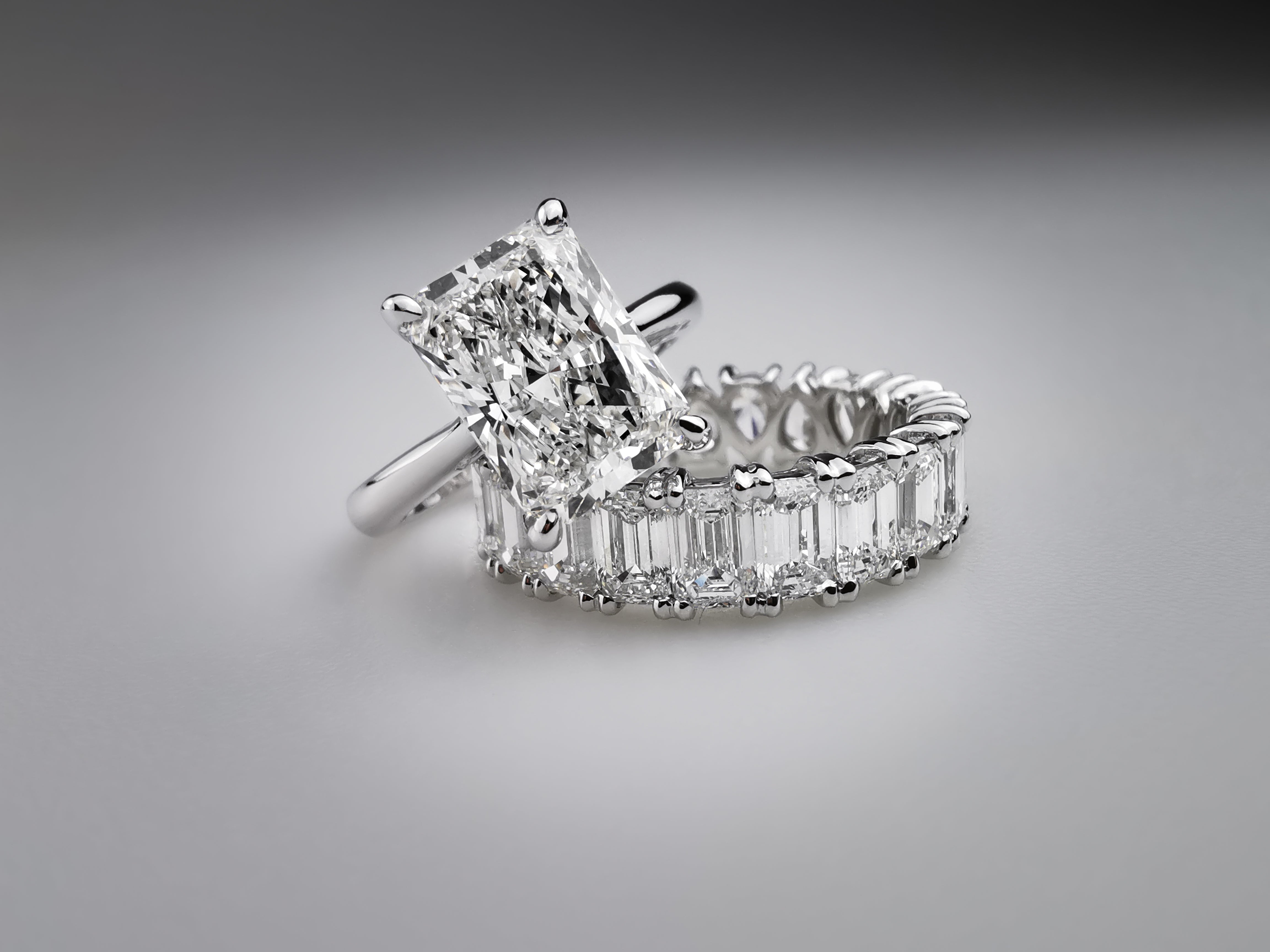 Emerald shaped diamond collection