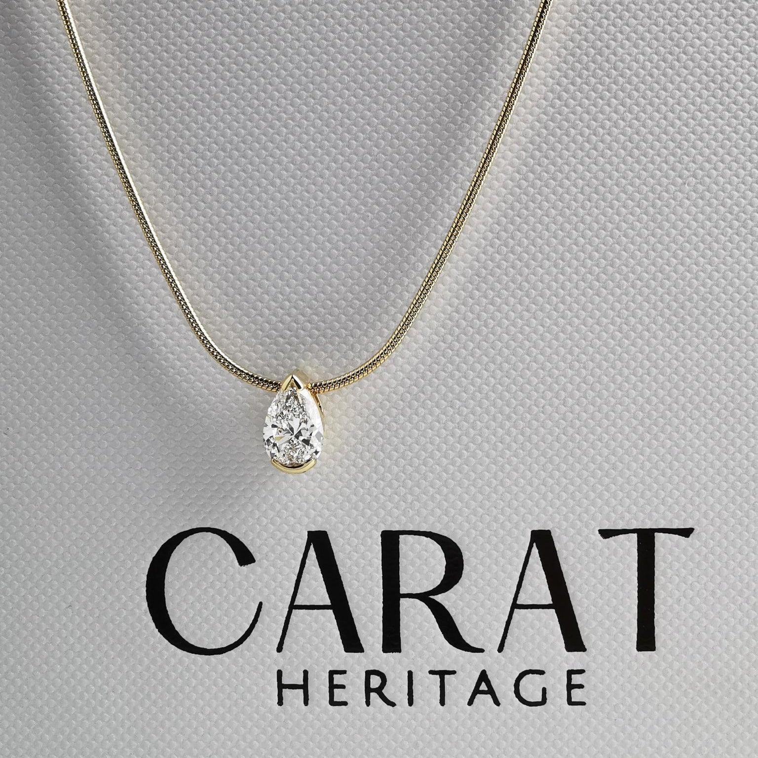 Pear Pendant Necklace with Snake Chain