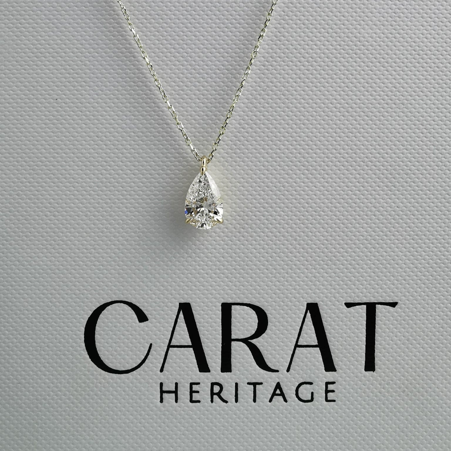 Yellow Gold Pear Pendant Necklace