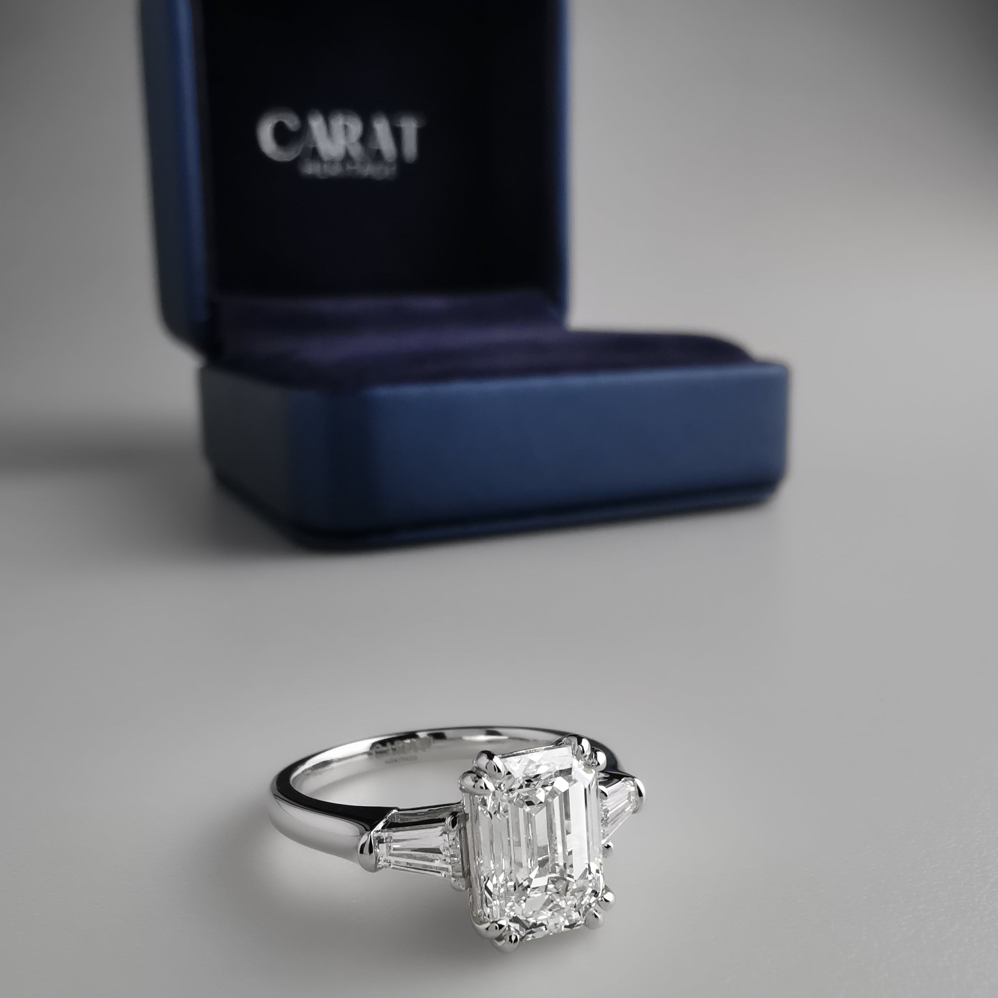 Emerald Ring with Tapered Baguettes