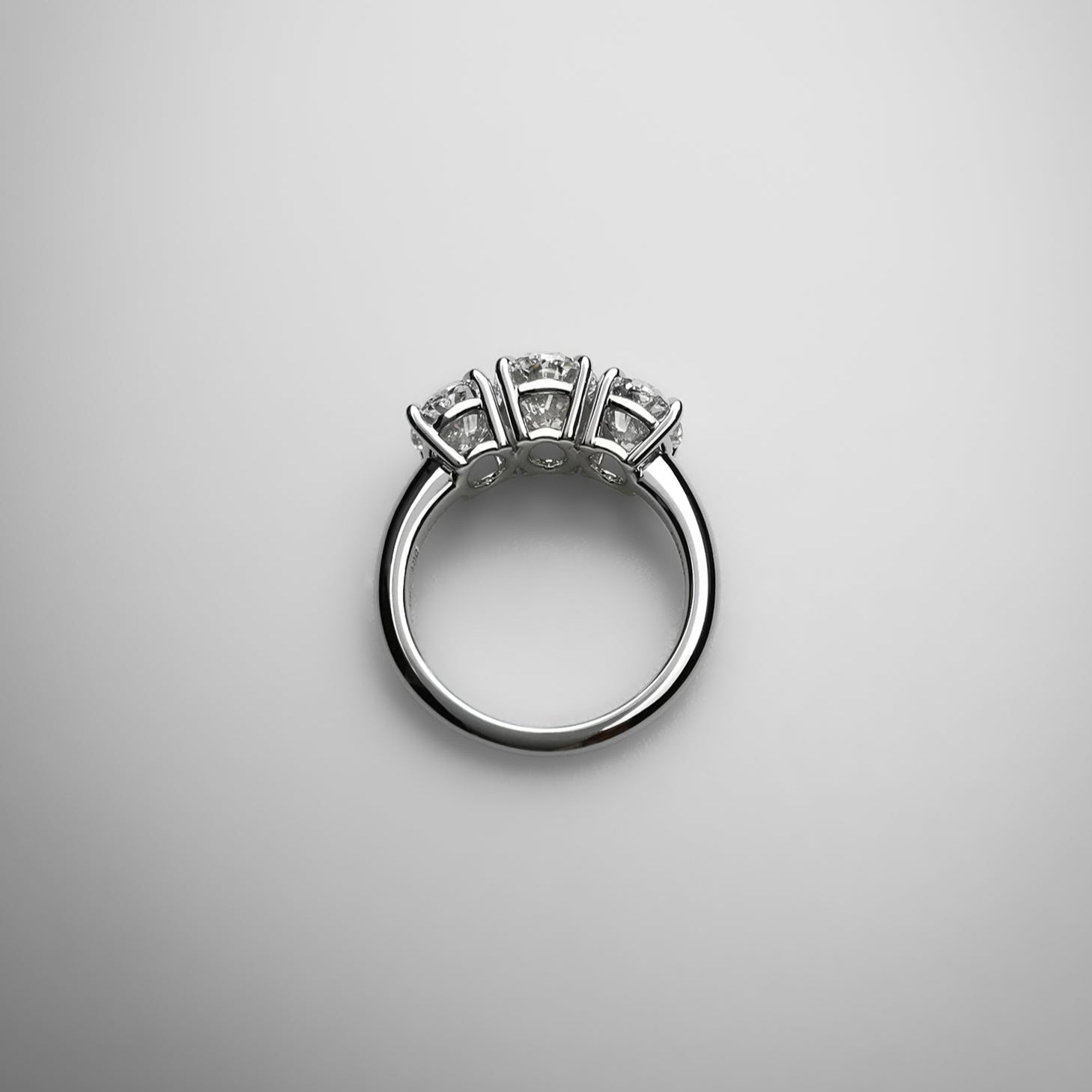 Oval Trilogy Diamond Ring top view