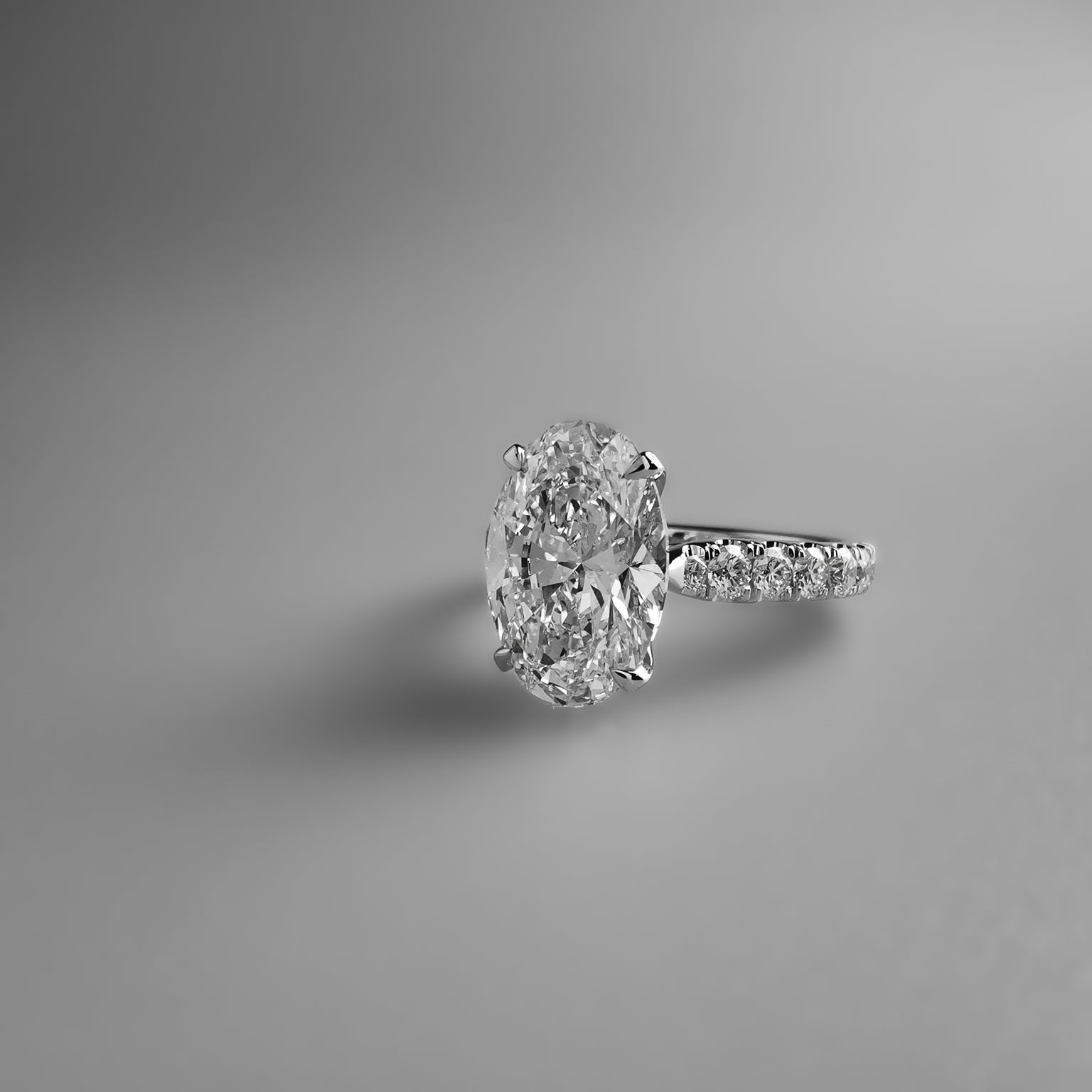 Oval Pave Ring 3 carats