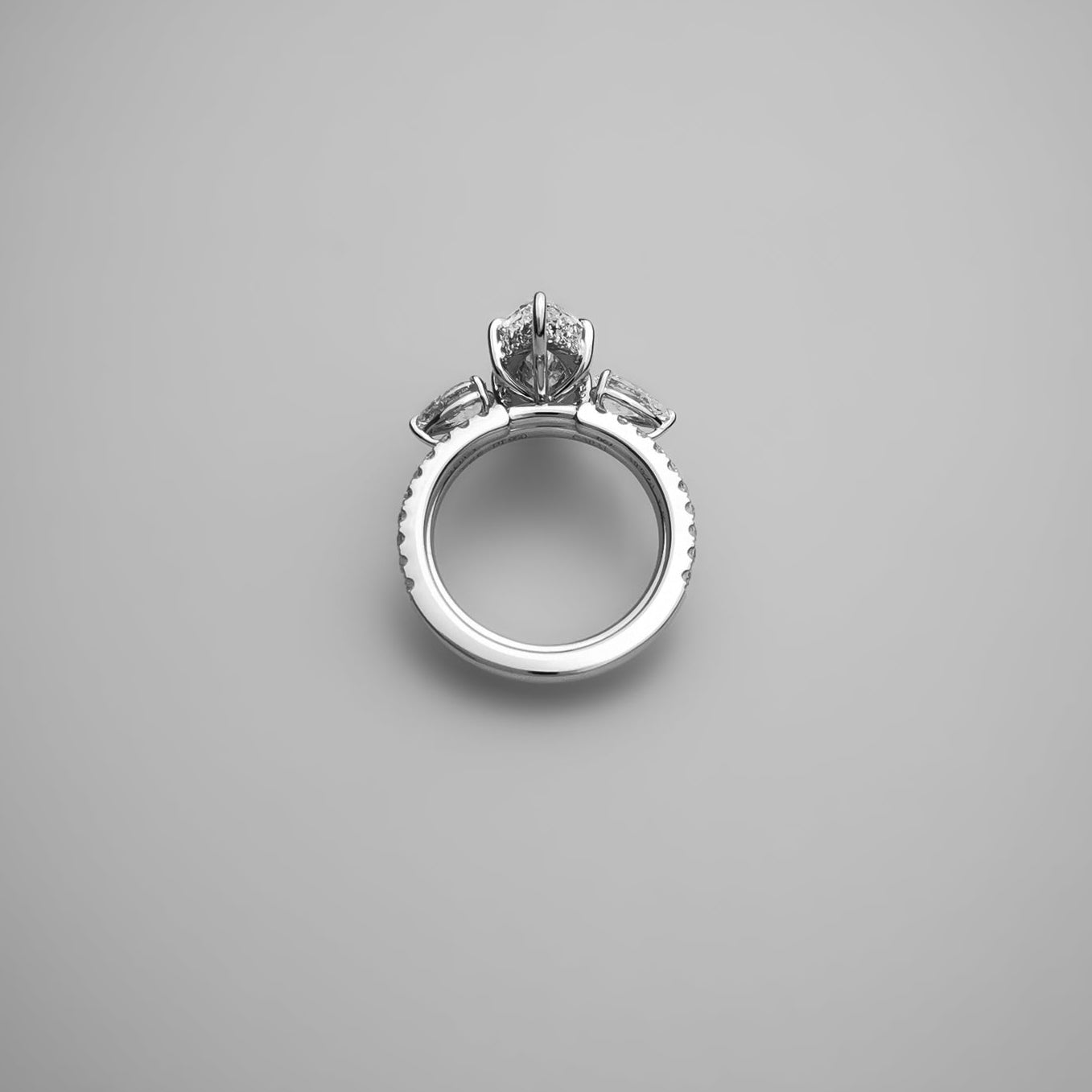 top view of marquise ring