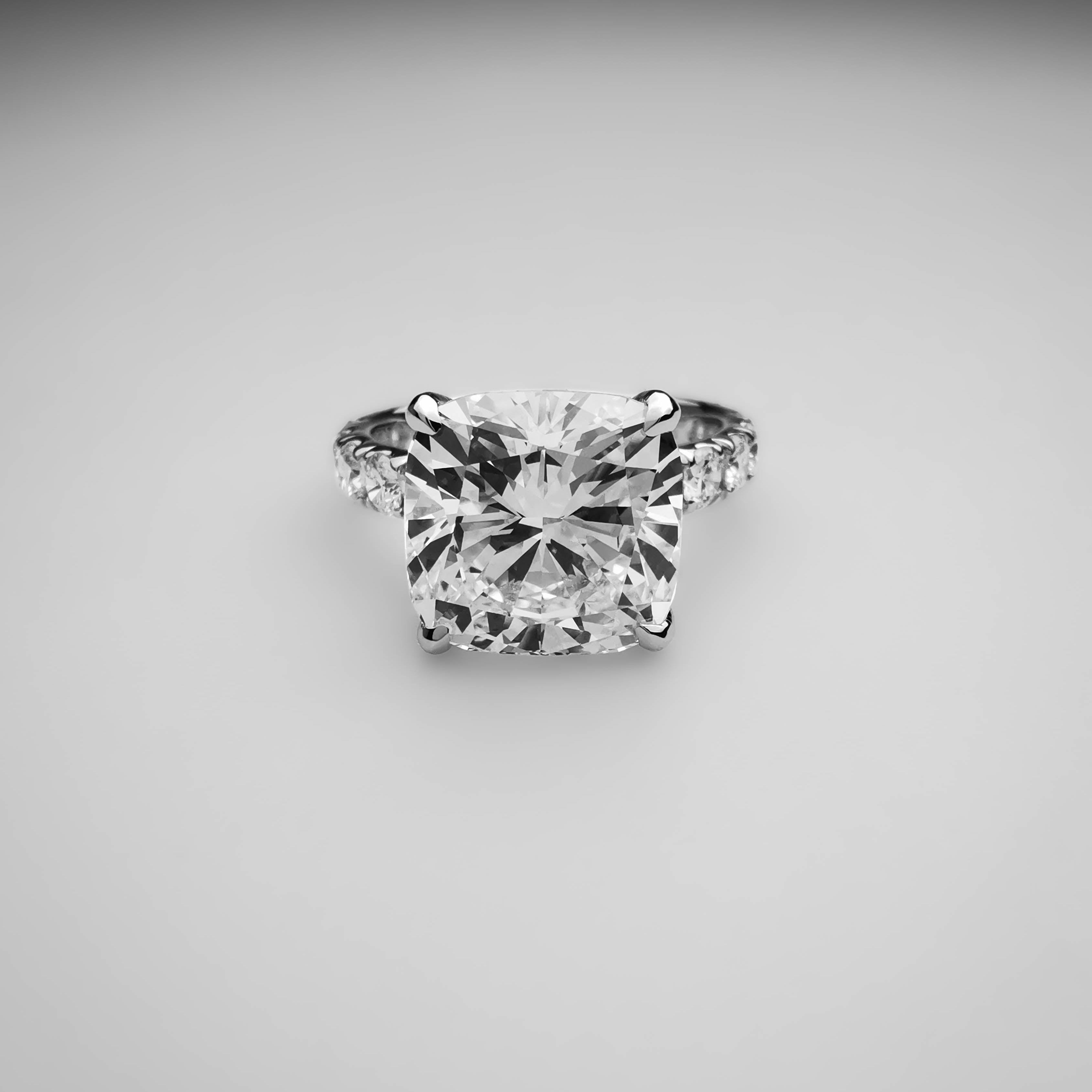 4.5carat cushion diamond ring