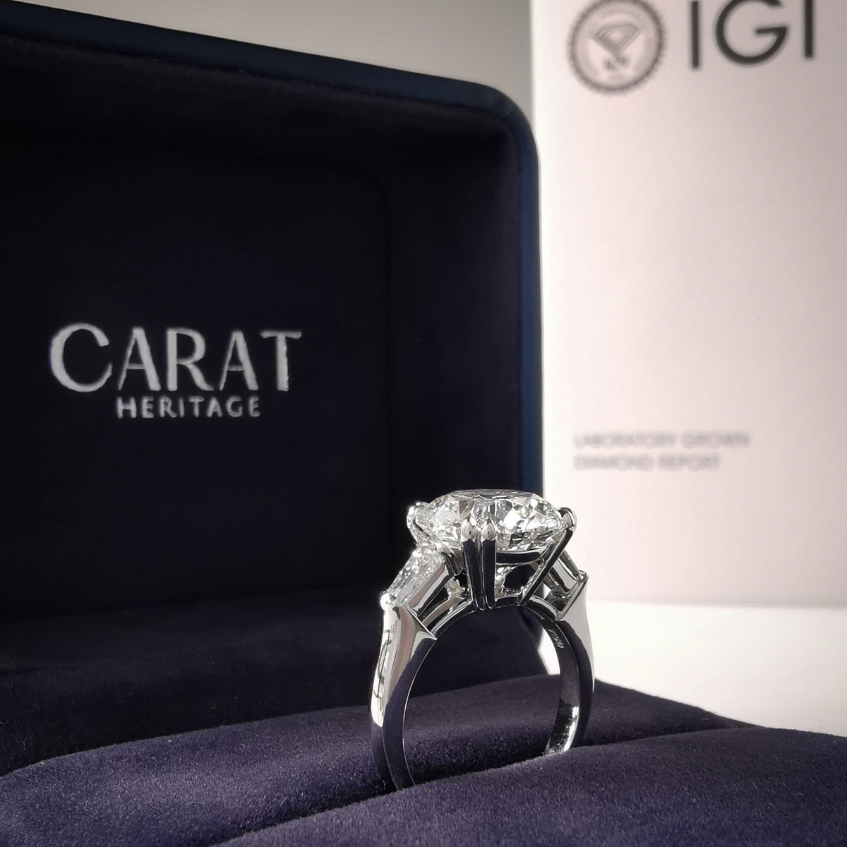 5 carat round diamond ring