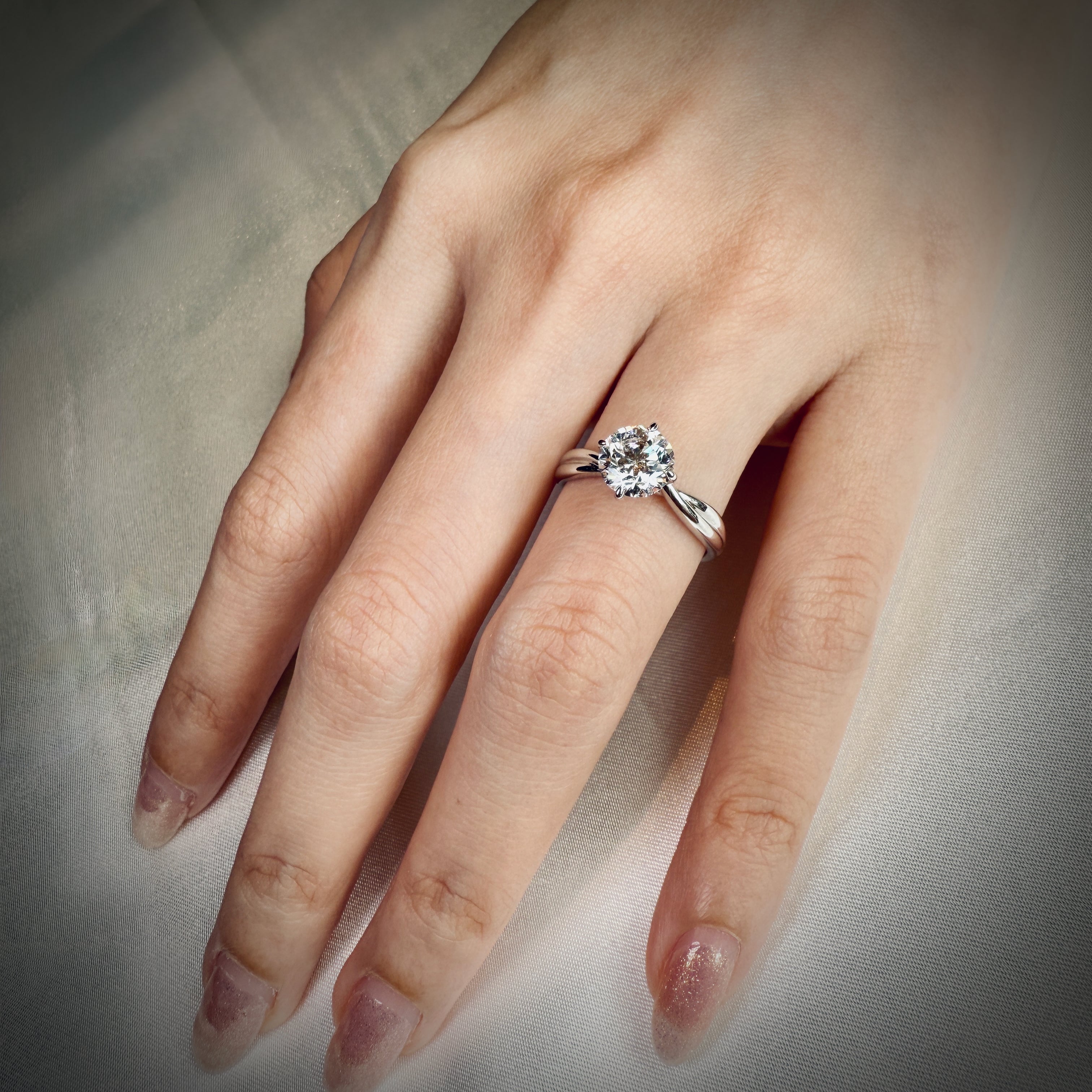 Aurora Solitaire Twist Prong Ring 1.57 ctw.