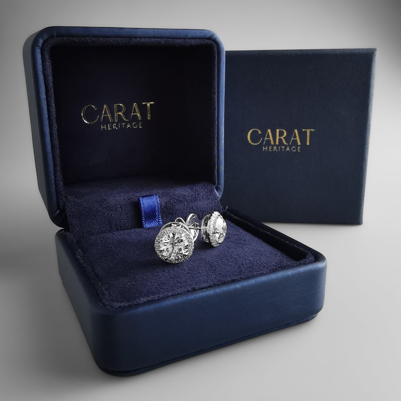2 carat halo earrings