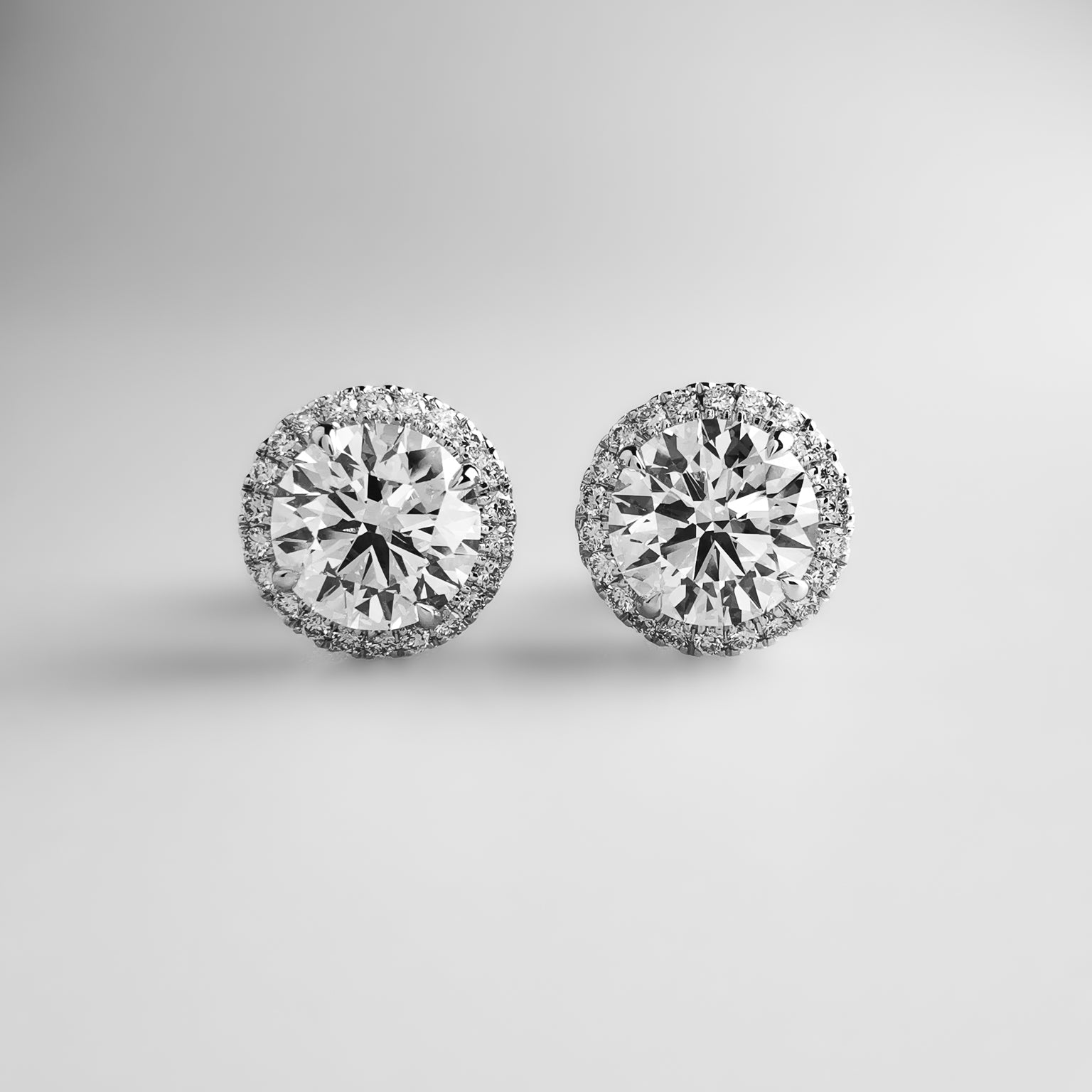 2 carat halo earrings