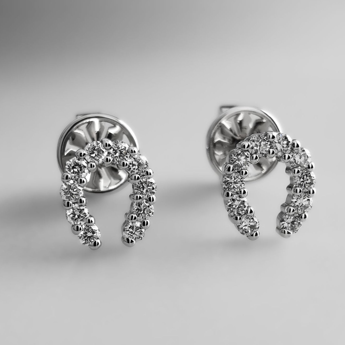 Diamond Horseshoe Ear Studs