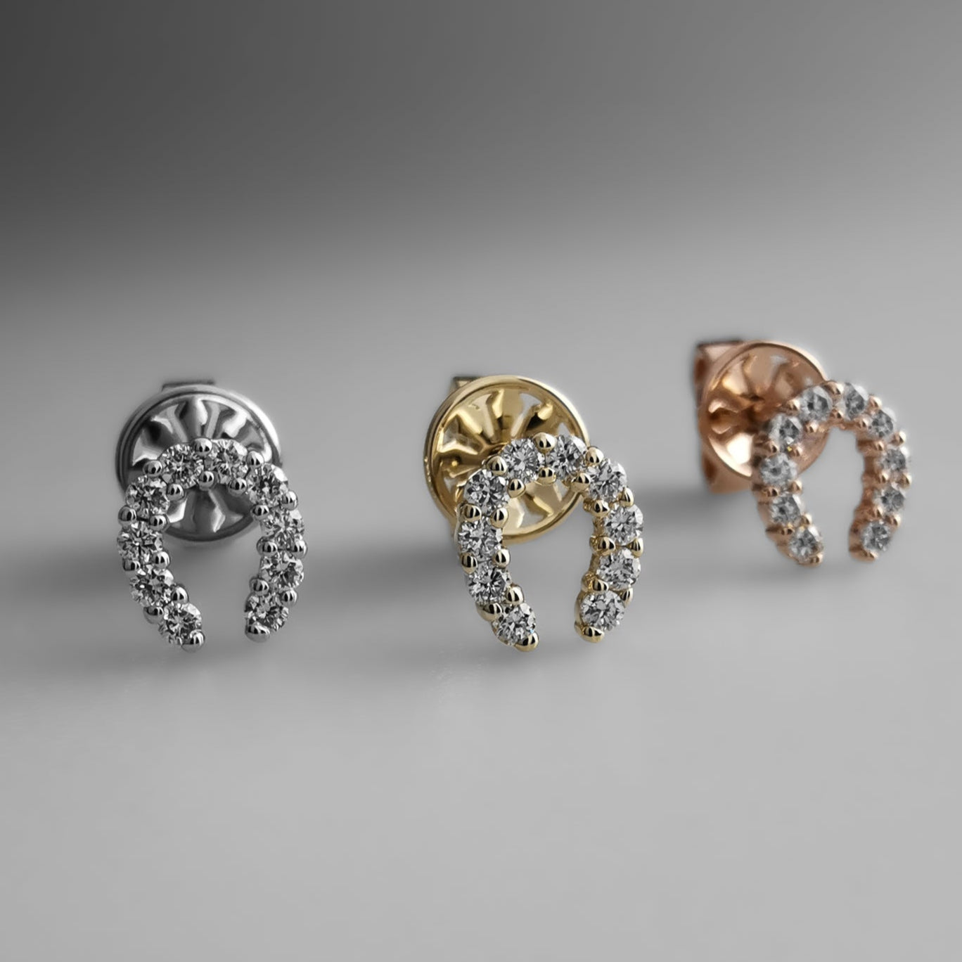 Diamond Horseshoe Ear Studs