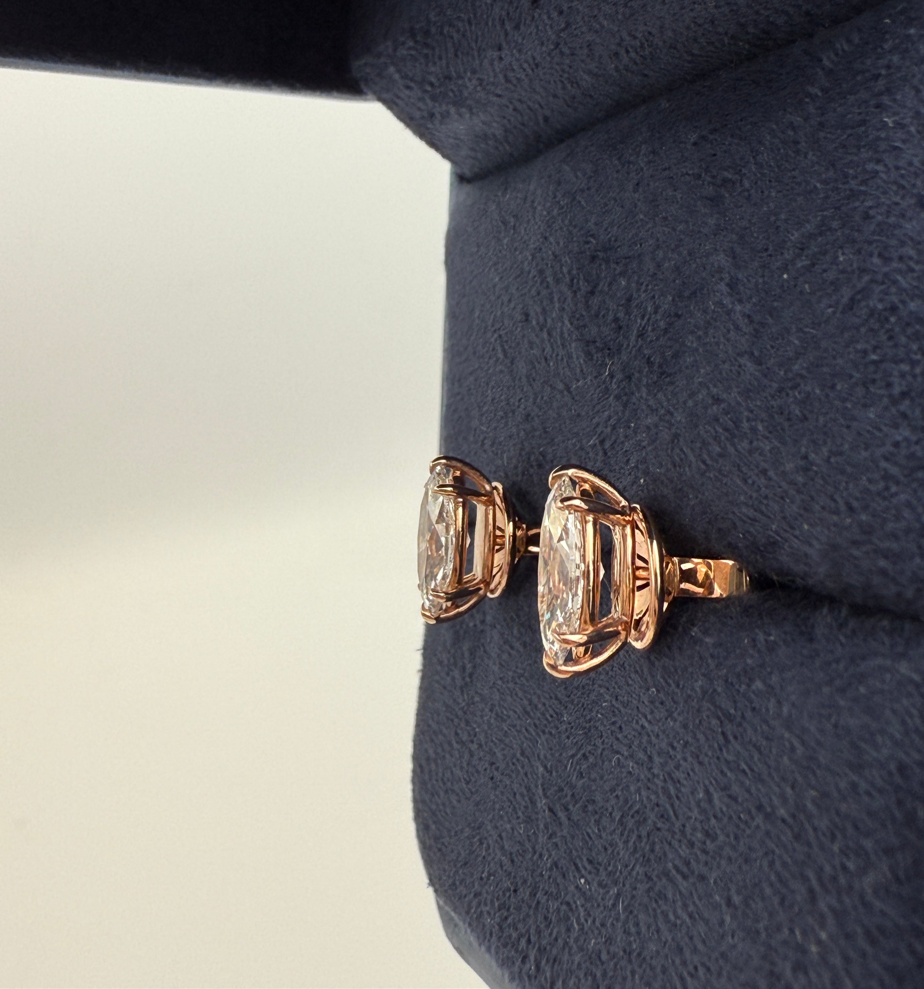 Marquise Diamond Studs in box side view