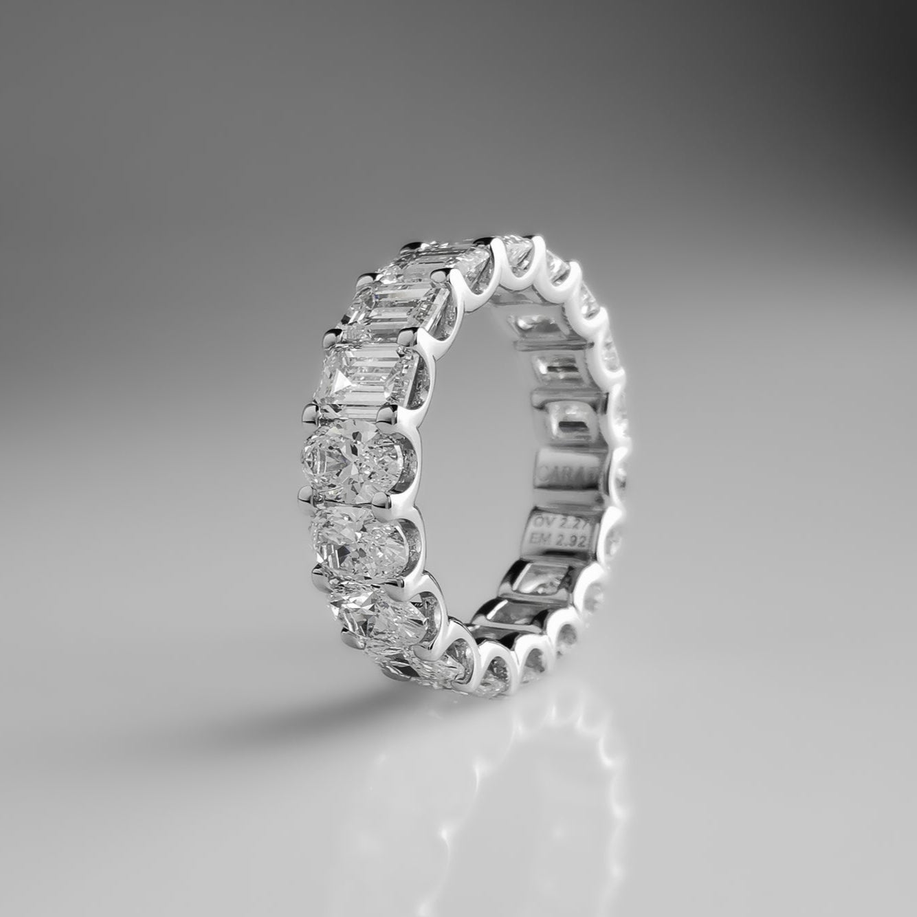 Oval Emerald Diamond Eternity Ring