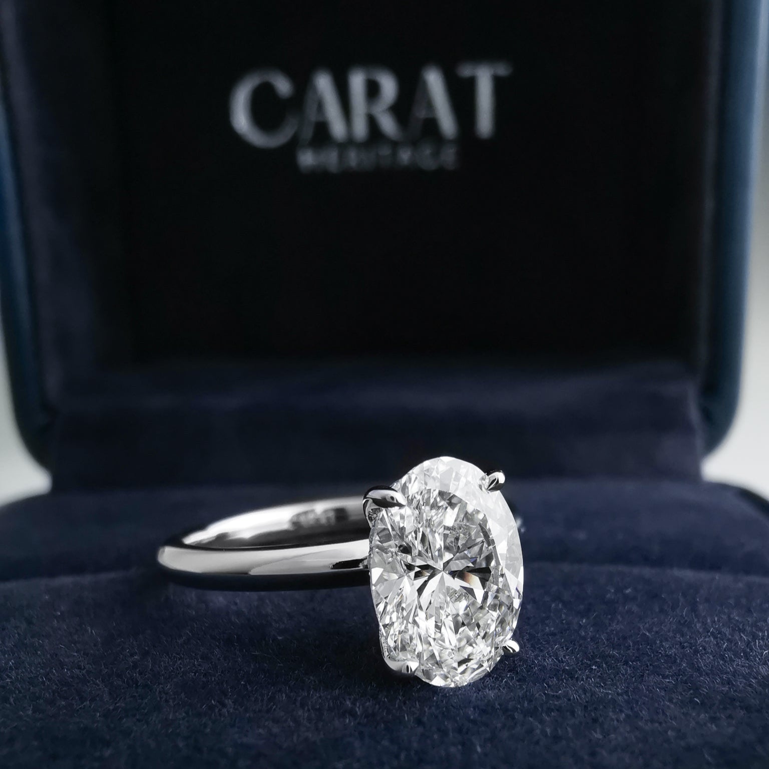 Veda Oval Solitaire Ring Up Close