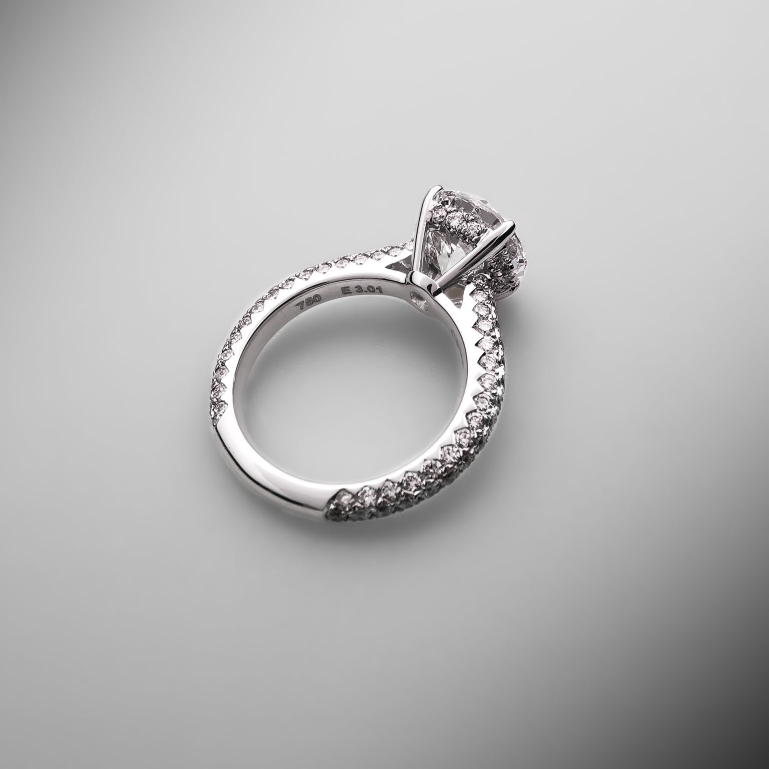 Vera Solitaire Pave Ring 3.00ct. (4.12 ctw)