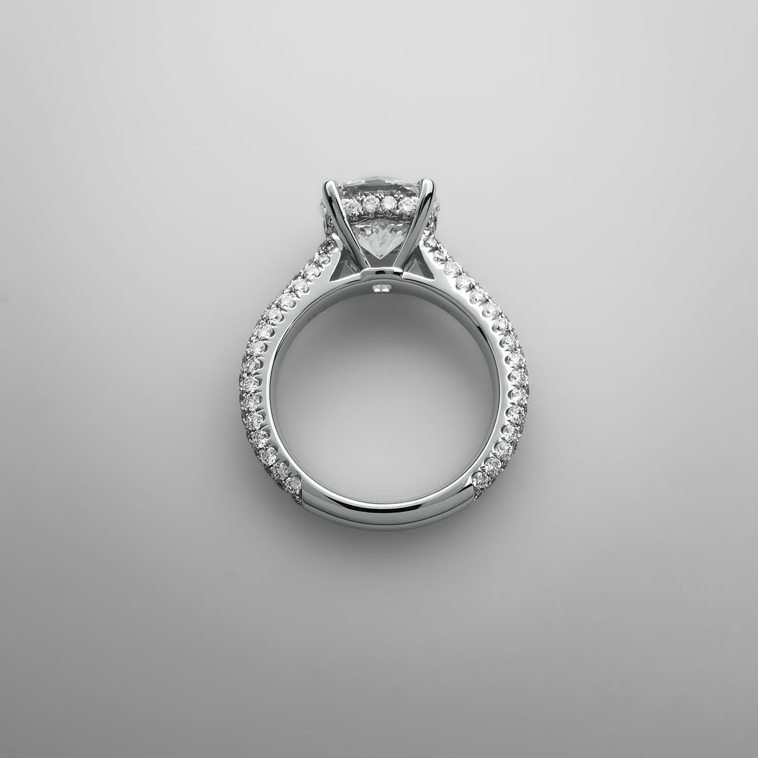 Vera Solitaire Pave Ring 3.00ct. (4.12 ctw)