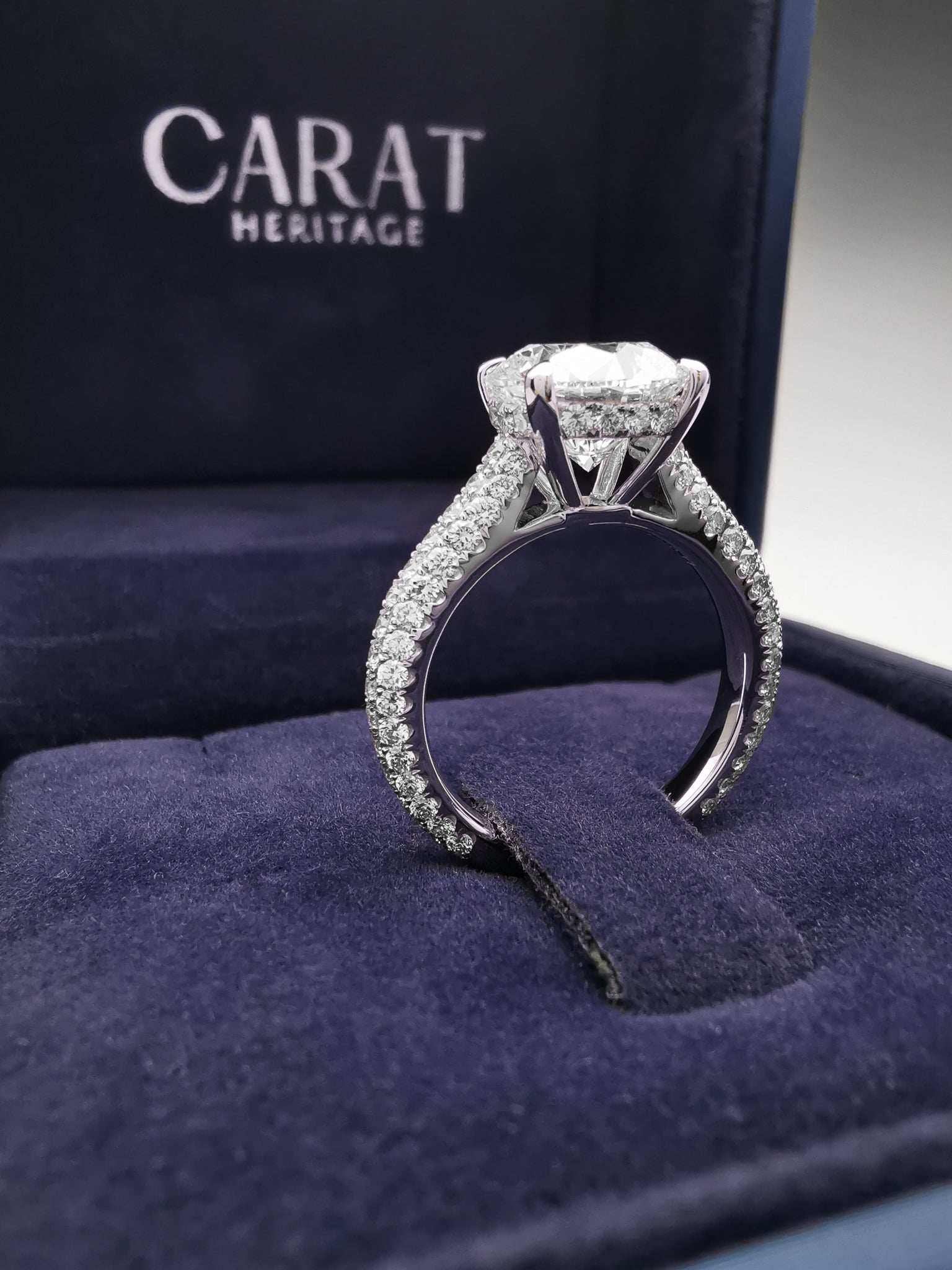 Vera Solitaire Pave Ring 3.00ct. (4.12 ctw)