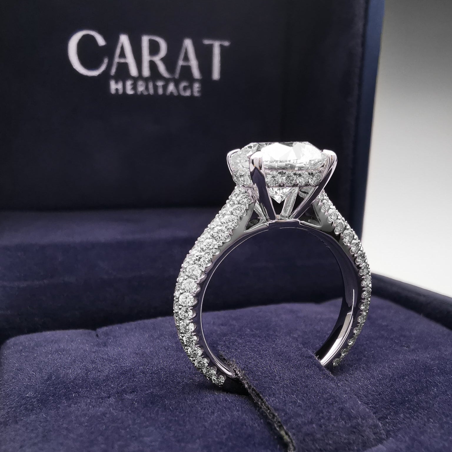 Vera Solitaire Pave Ring 3.00ct. (4.12 ctw)