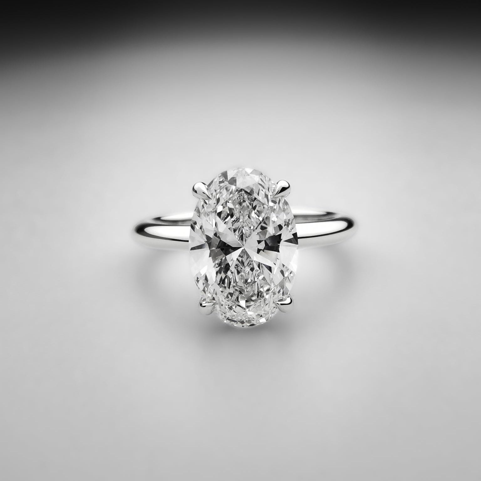 2.08ct Oval Solitaire Ring with Hidden Halo
