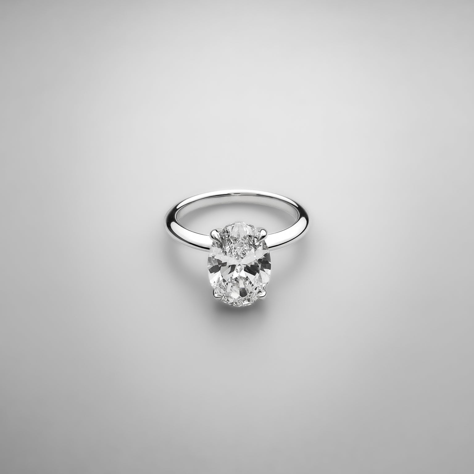 2.08ct Oval Solitaire Ring with Hidden Halo