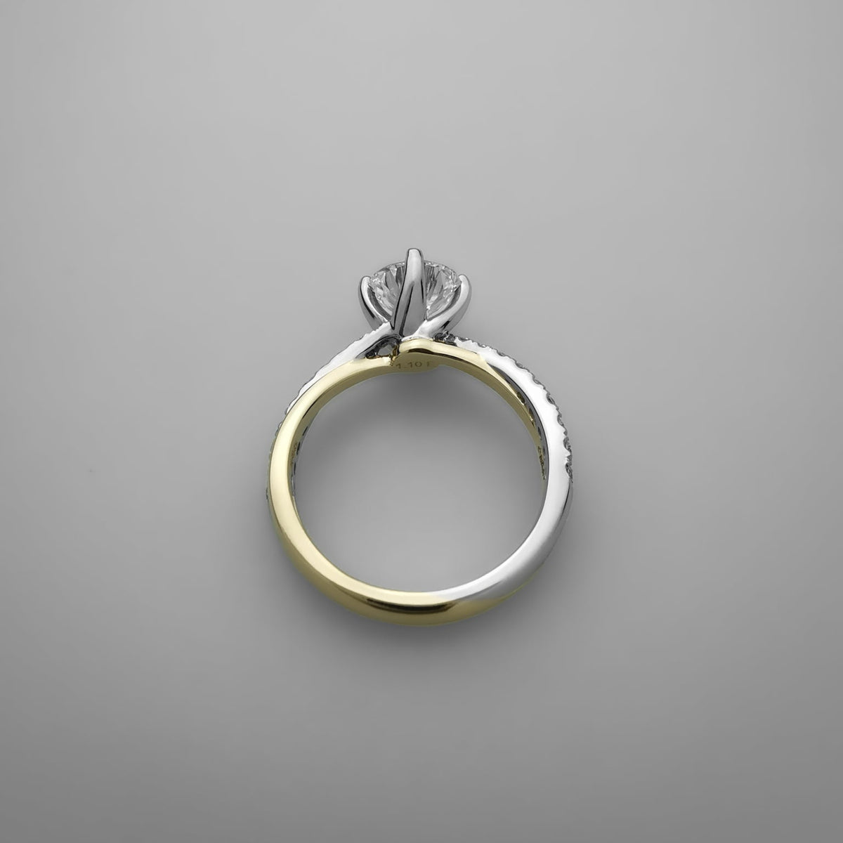 yellow gold and white gold twist shank ring 1 carat diamond ring
