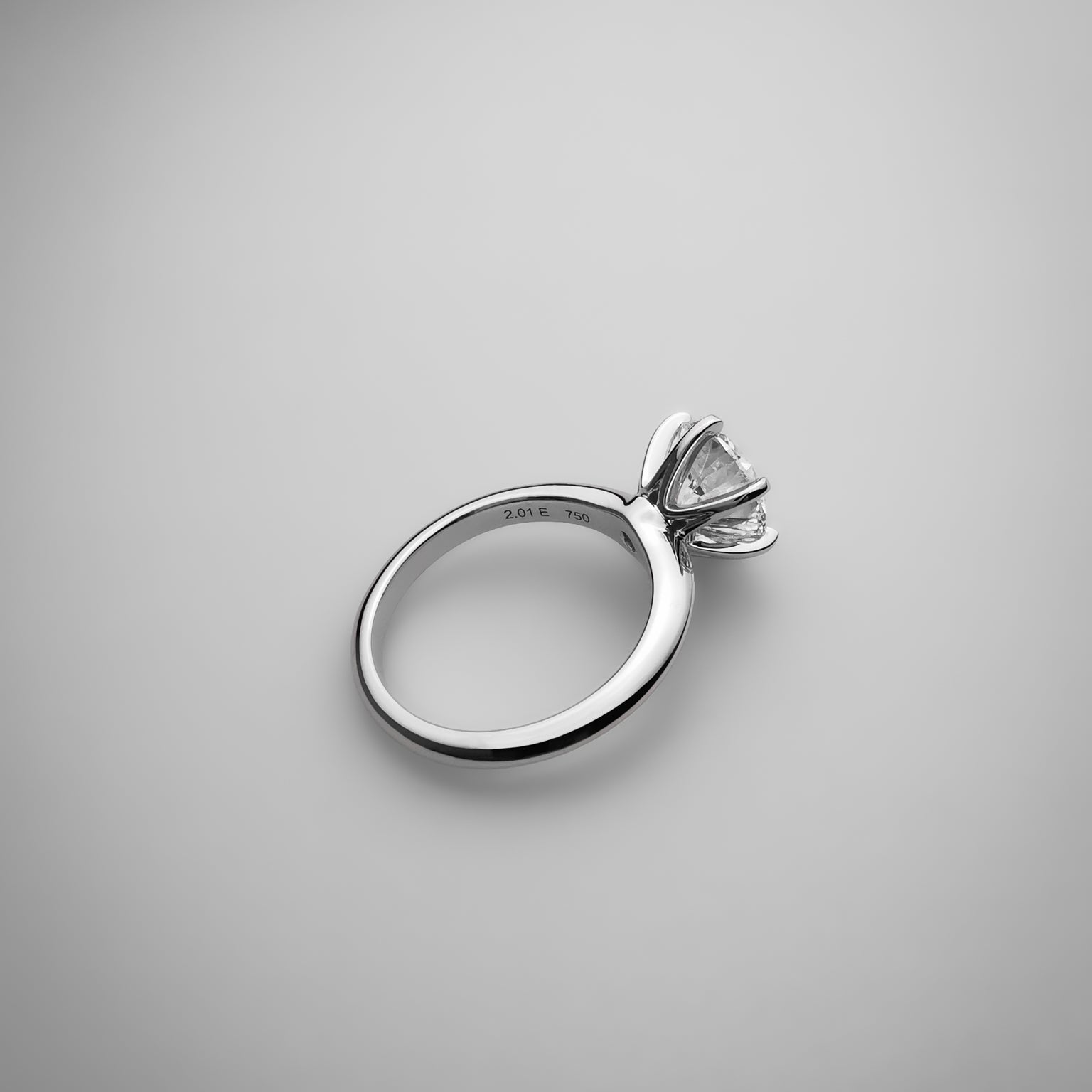 6 Prong Classic Diamond Ring side profile angle
