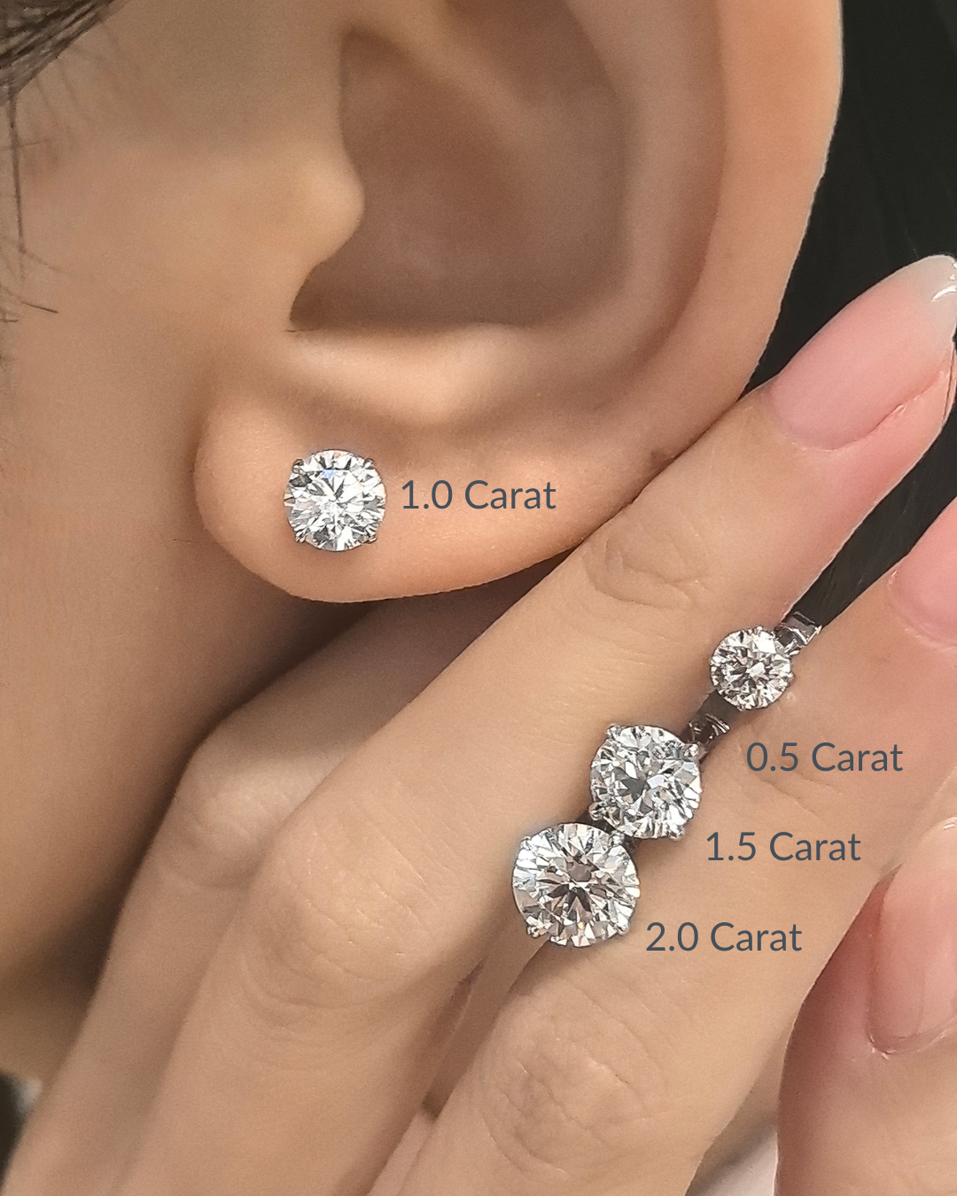Lucia 1.50ct. Solitaire Ear Studs (3.00ctw)
