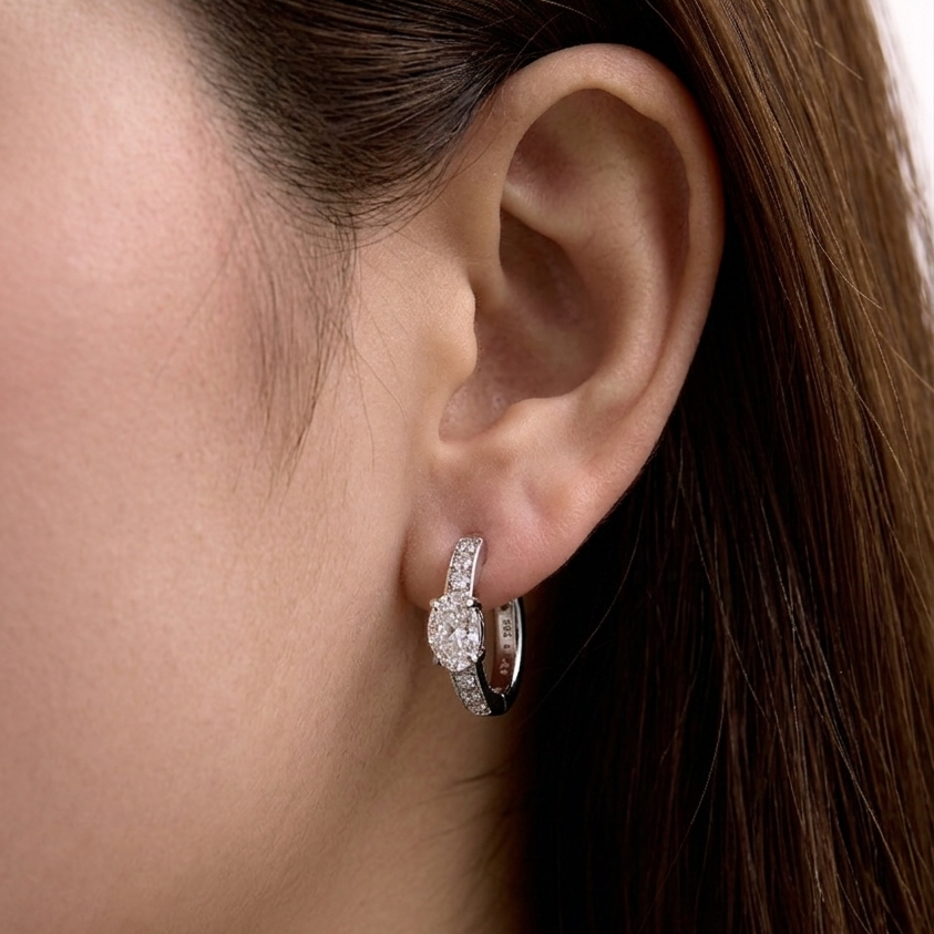 Arissa Oval Huggie Earrings (1.77ctw)