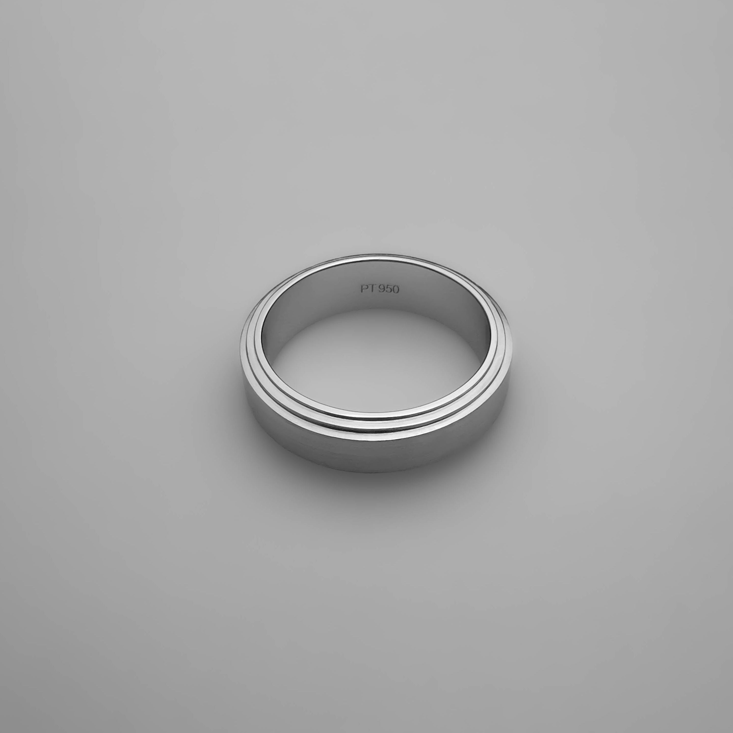 Accent Groove Mens Wedding Band