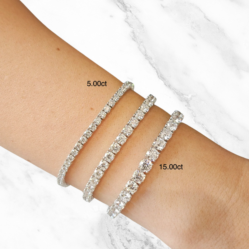 tennis bracelet different sizes 5 carat