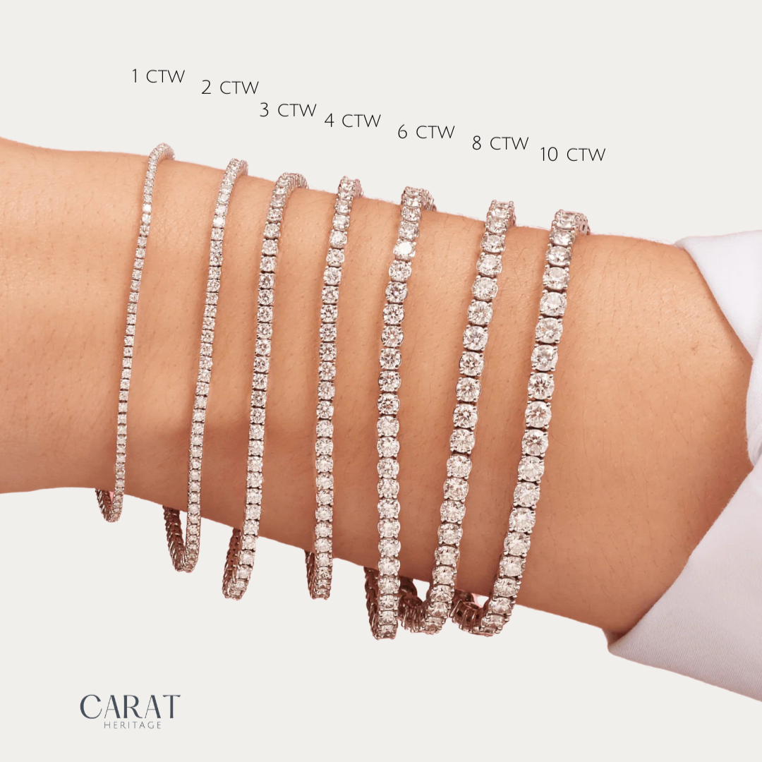 Tennis Bracelets in different carat sizes