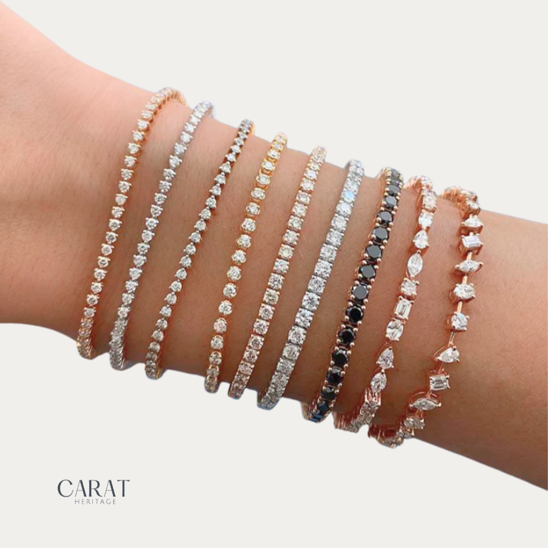 Tennis Bracelets in different shapes and cuts