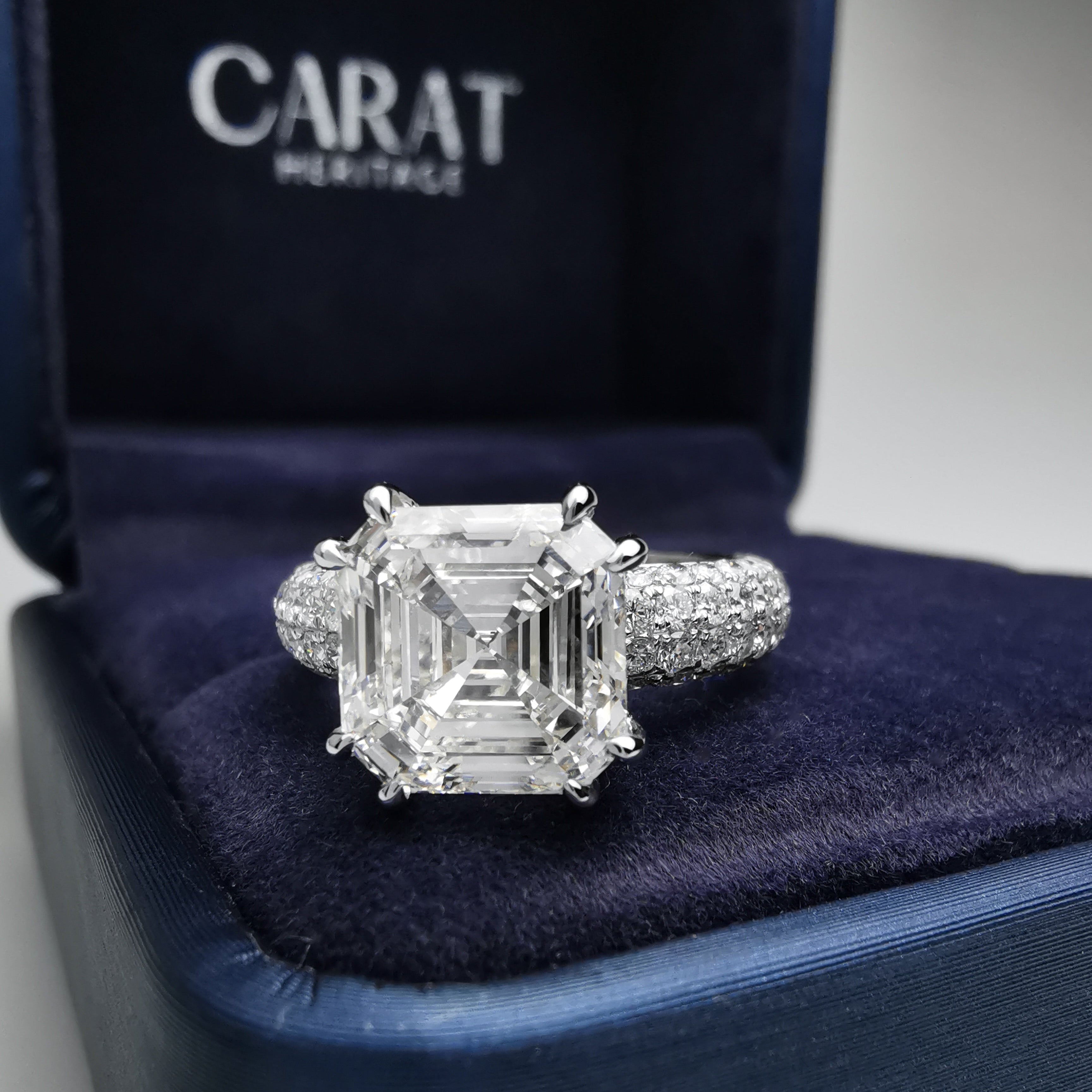 Asscher diamond ring