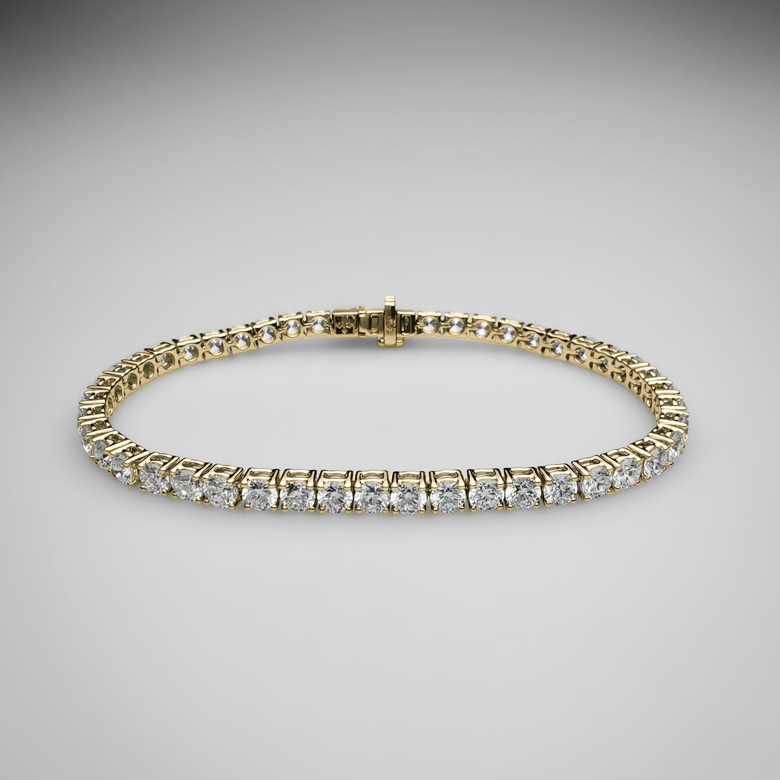 Yellow Gold Tennis Bracelet 10 pointer