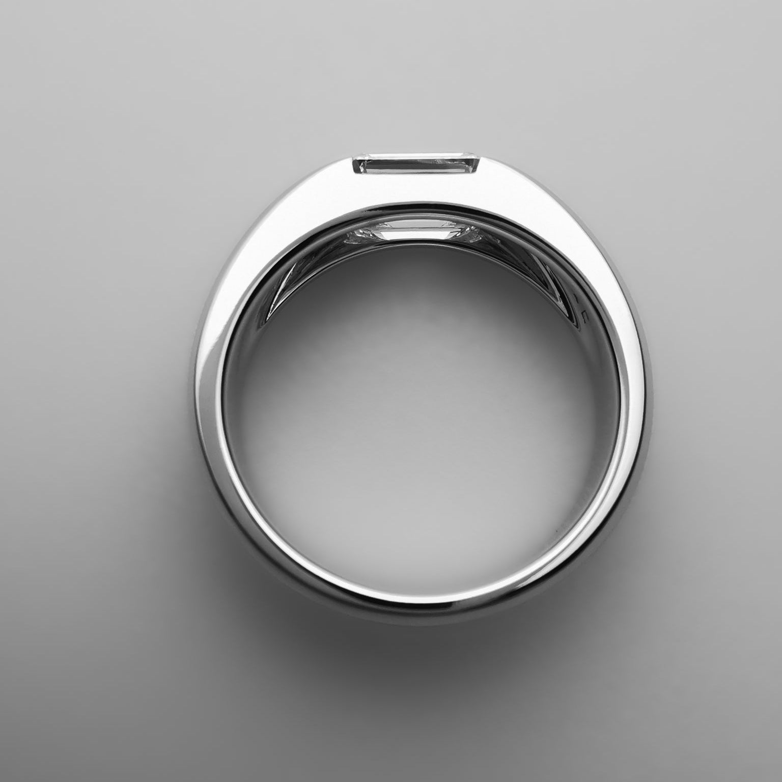 East West Emerald Diamond Ring top view