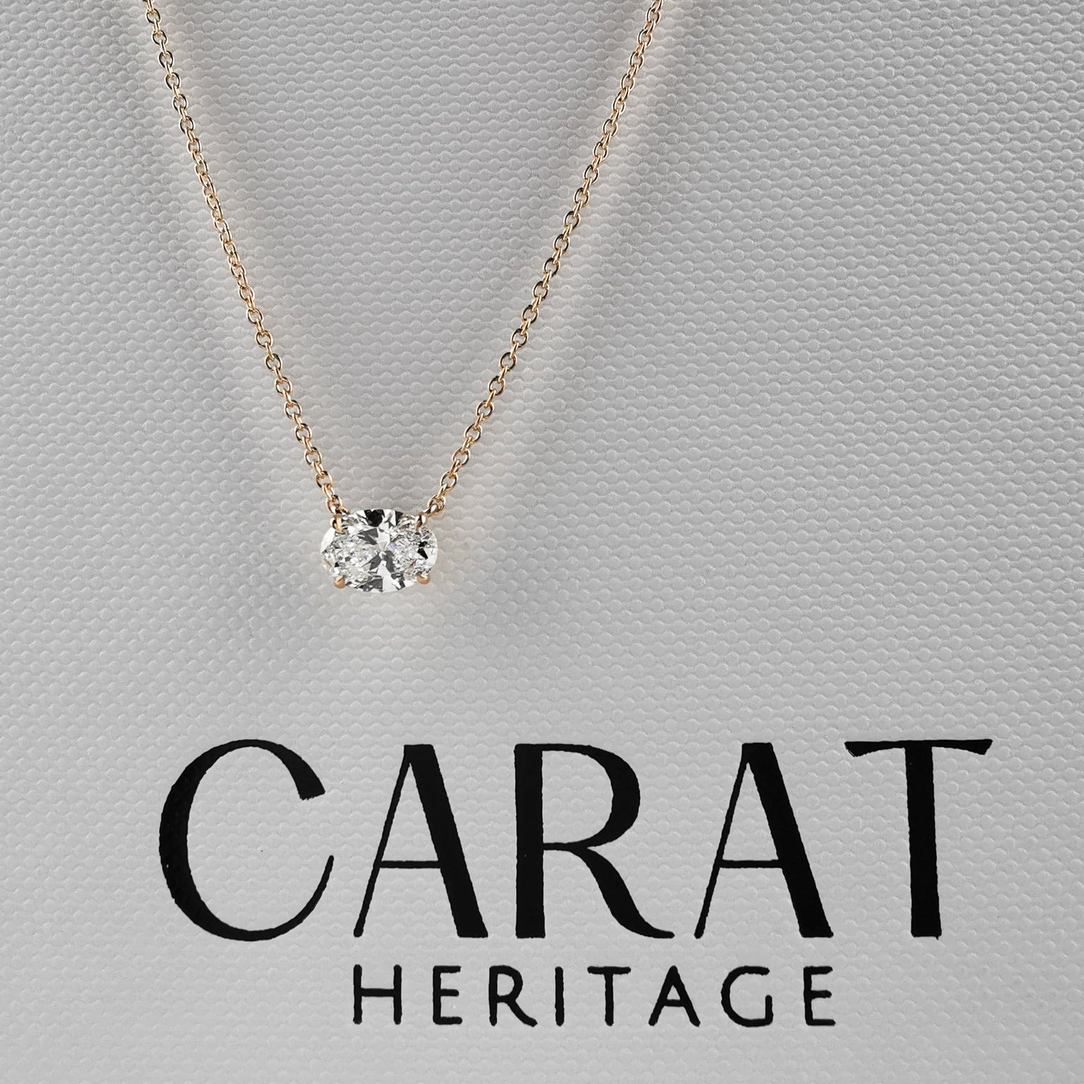 Rose gold oval diamond pendant necklace 2