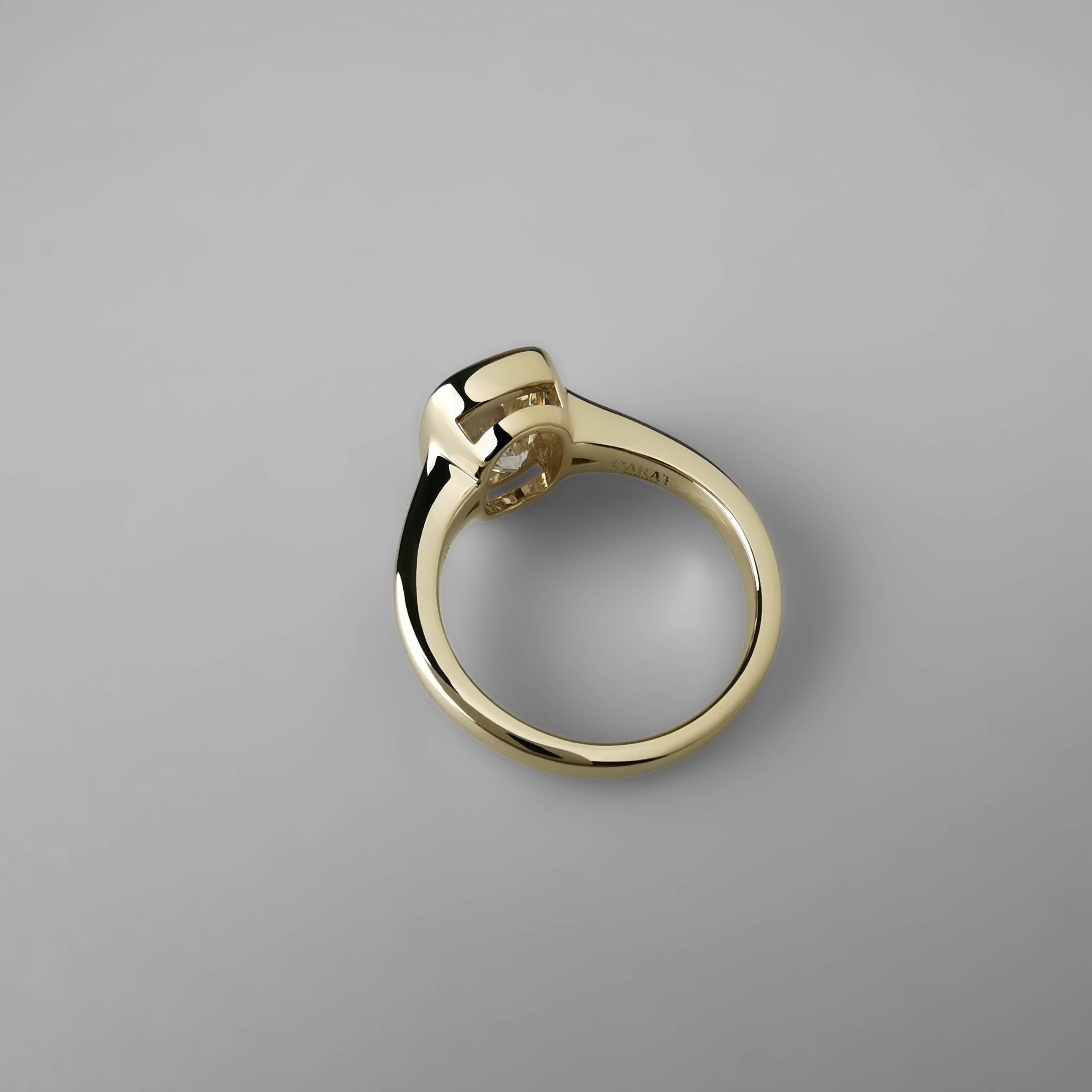 Yellow Gold Bezel Ring back view
