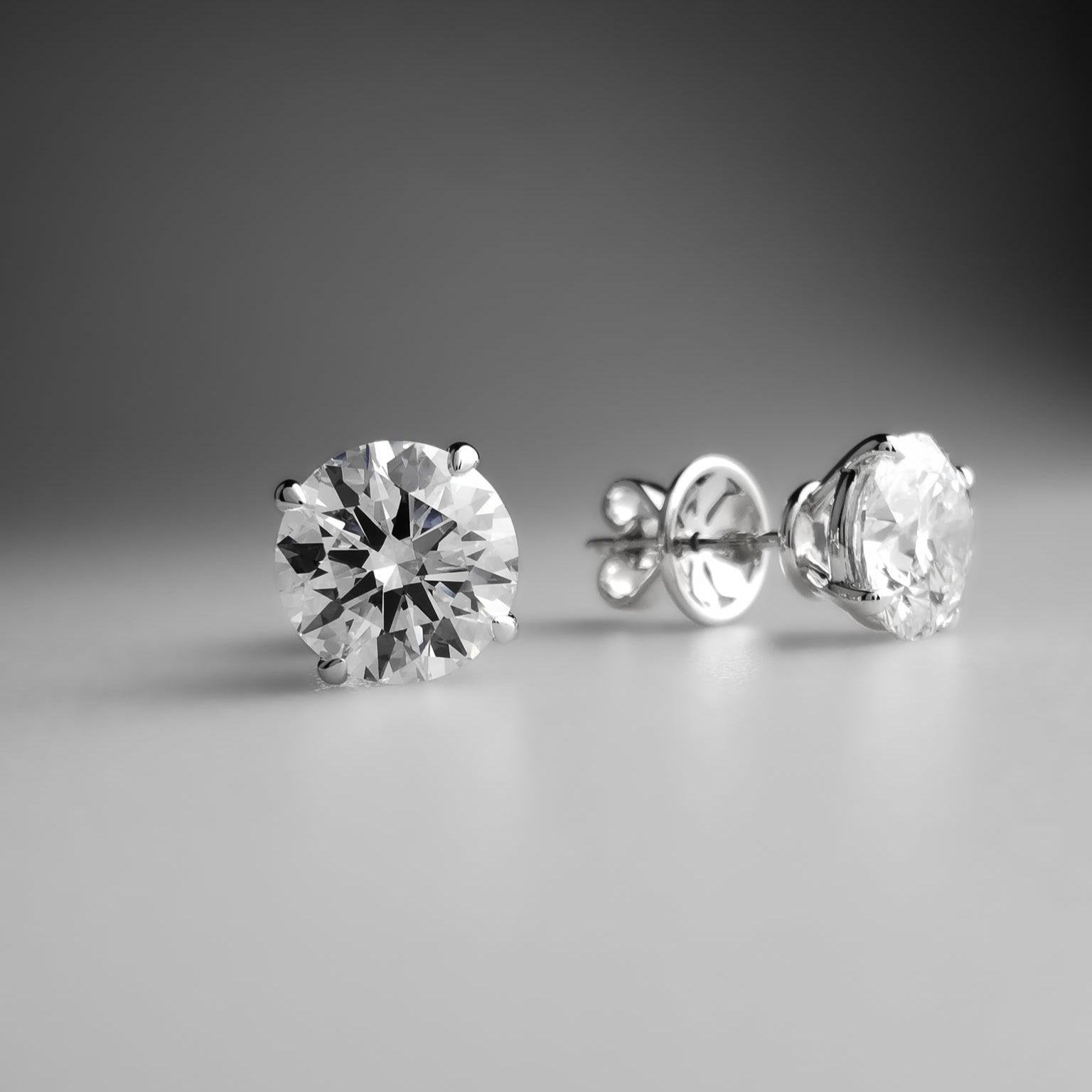 solitaire diamond ear studs