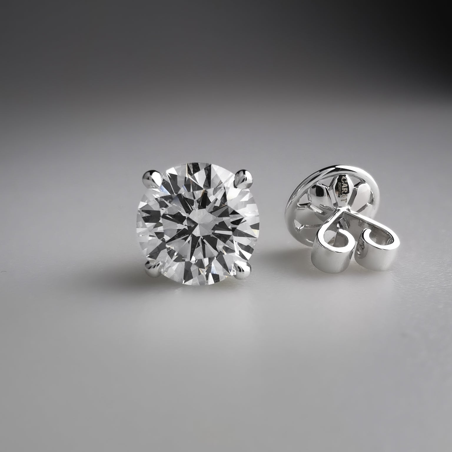 Clarity Boutique 2.0 Carat Lab-Created Diamond Solitaire Stud Earrings - Platinum Plated 925 Silver - D Color, Flawless - Made In Italy