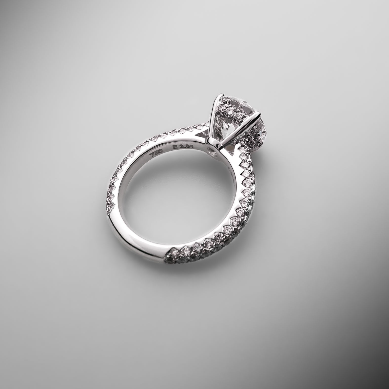 Vera Solitaire Pave Ring 3ct.