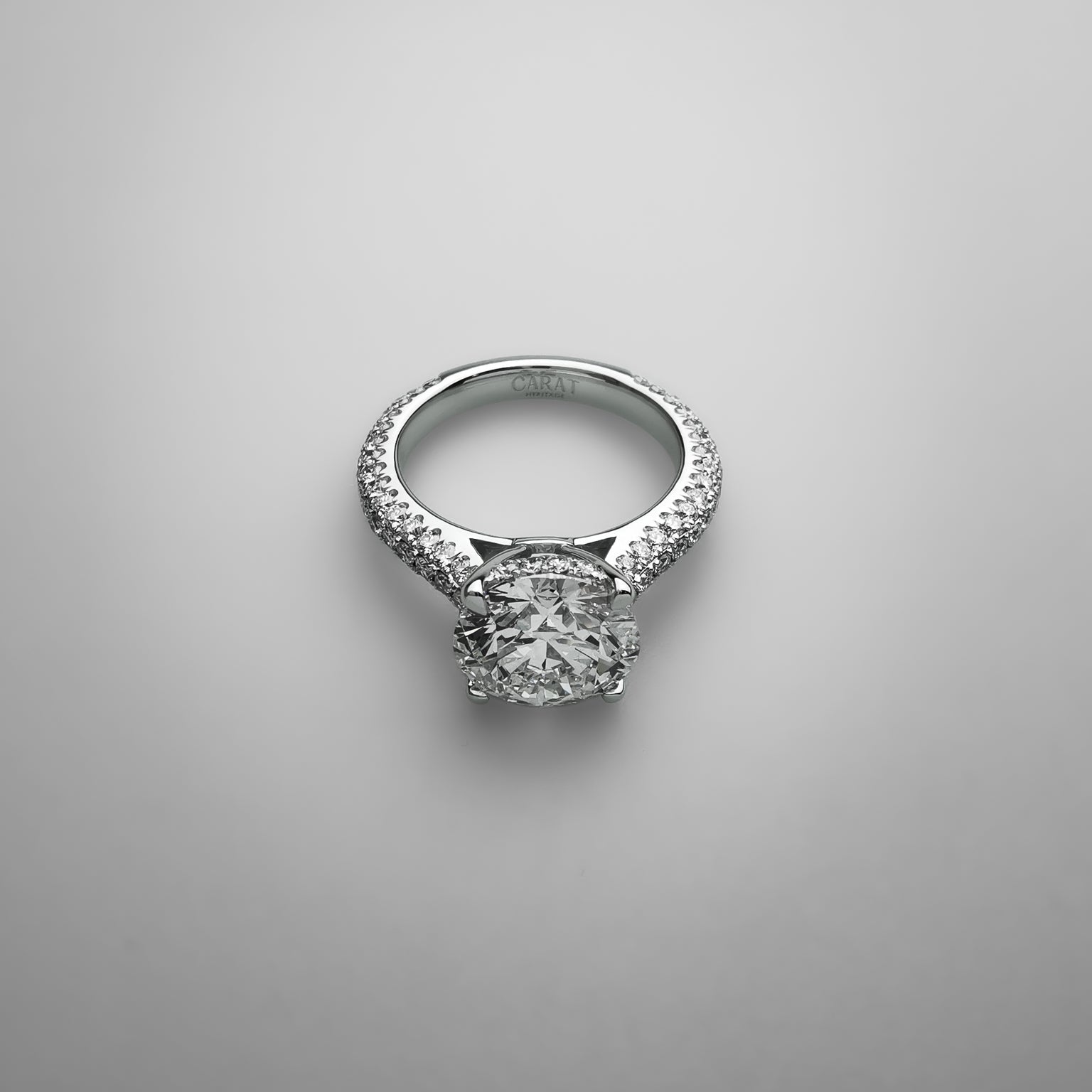 Vera Solitaire Pave Ring 3ct.