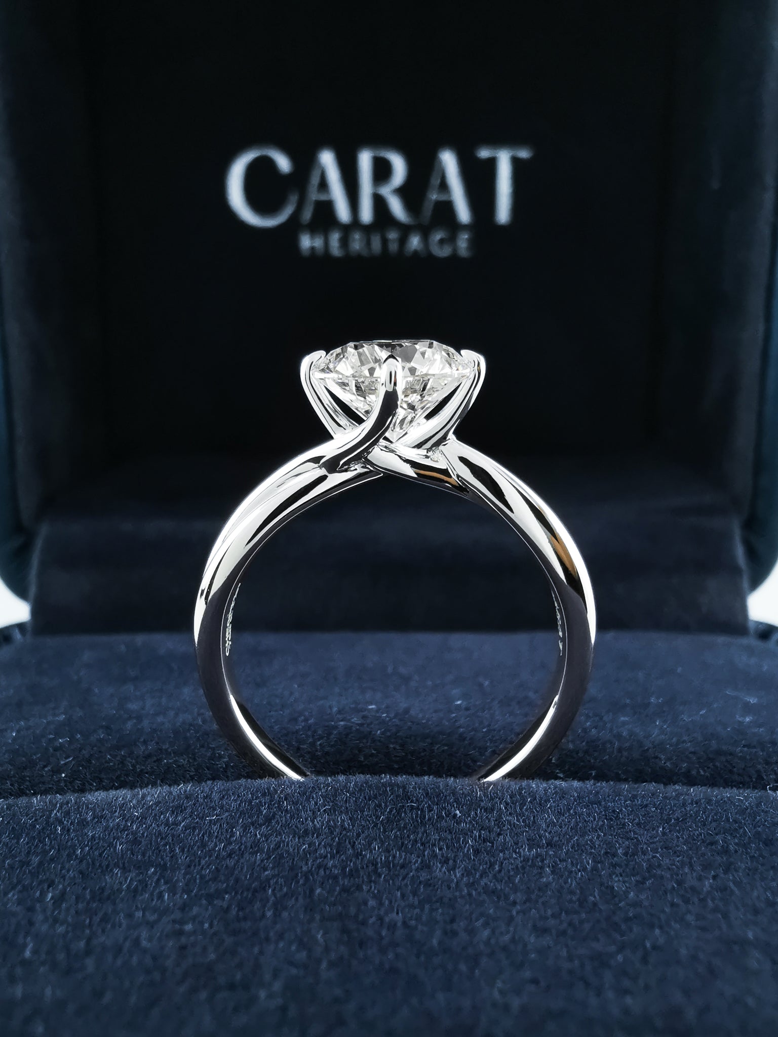 Aurora Solitaire Twist Prong Ring 1.57 ct.