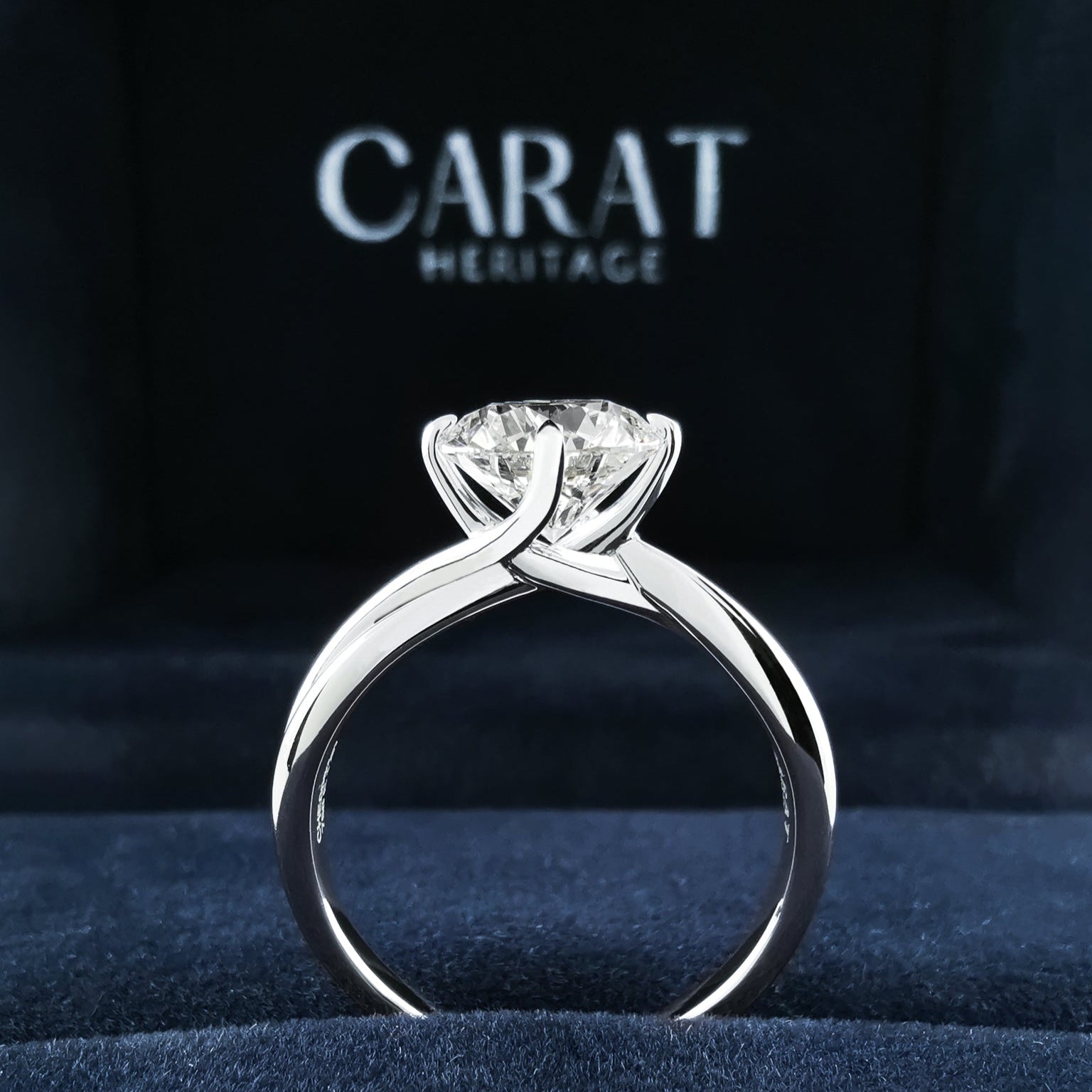 Aurora Solitaire Twist Prong Ring 1.57 ct.