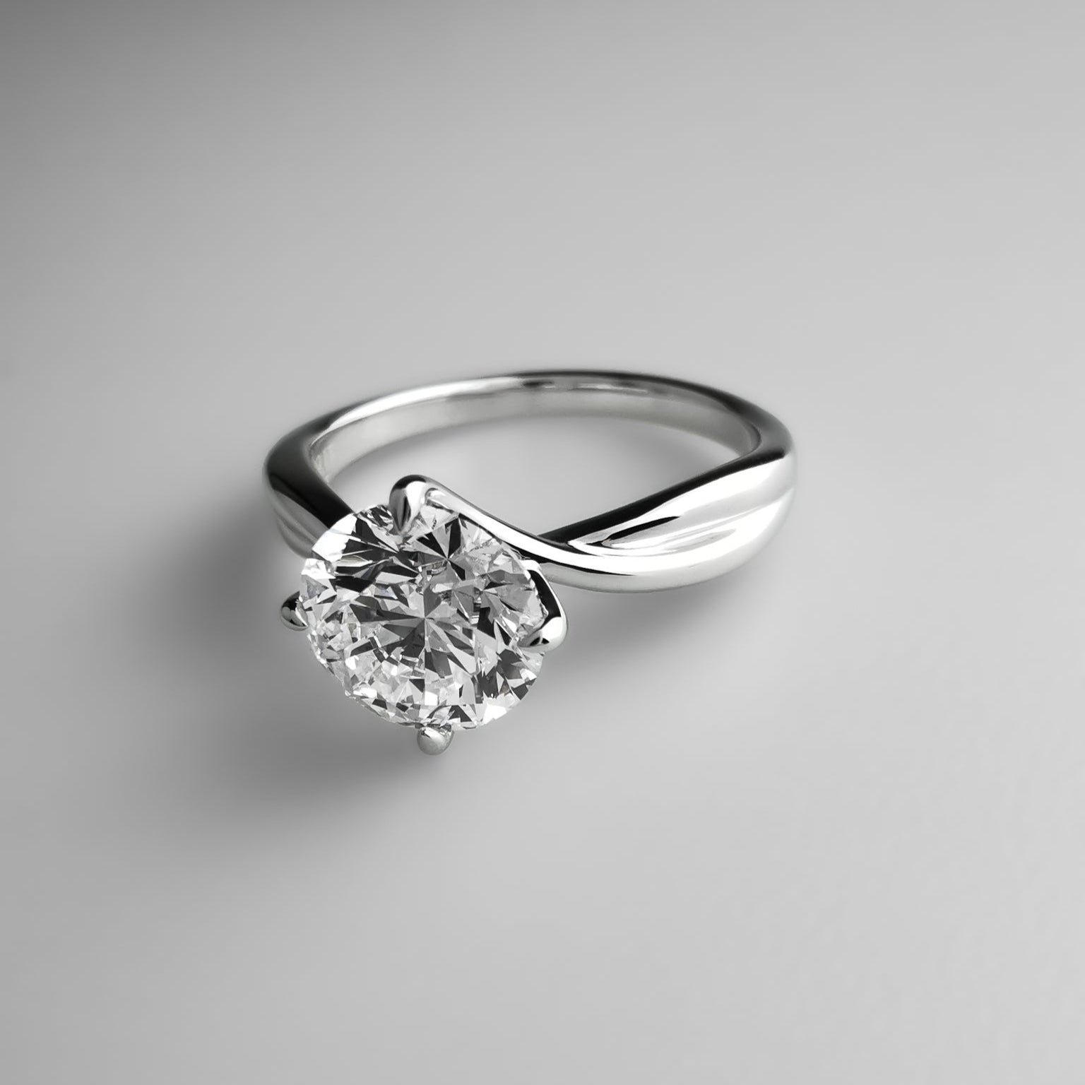 Aurora Solitaire Twist Prong Ring 1.57 ct.