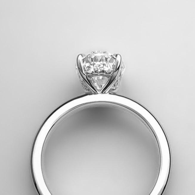 Eloise Oval Solitaire Diamond Ring 2.08ct. close up