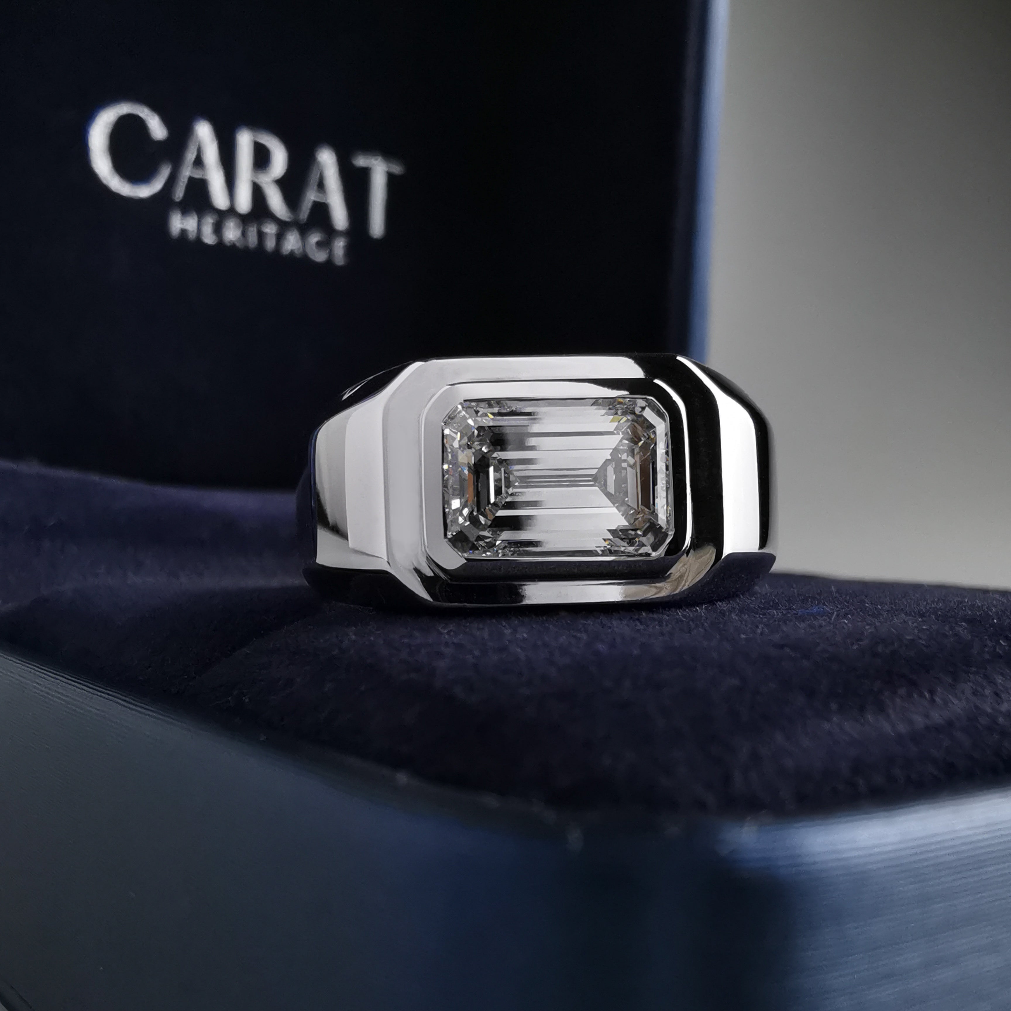 East West Emerald Diamond Ring 2