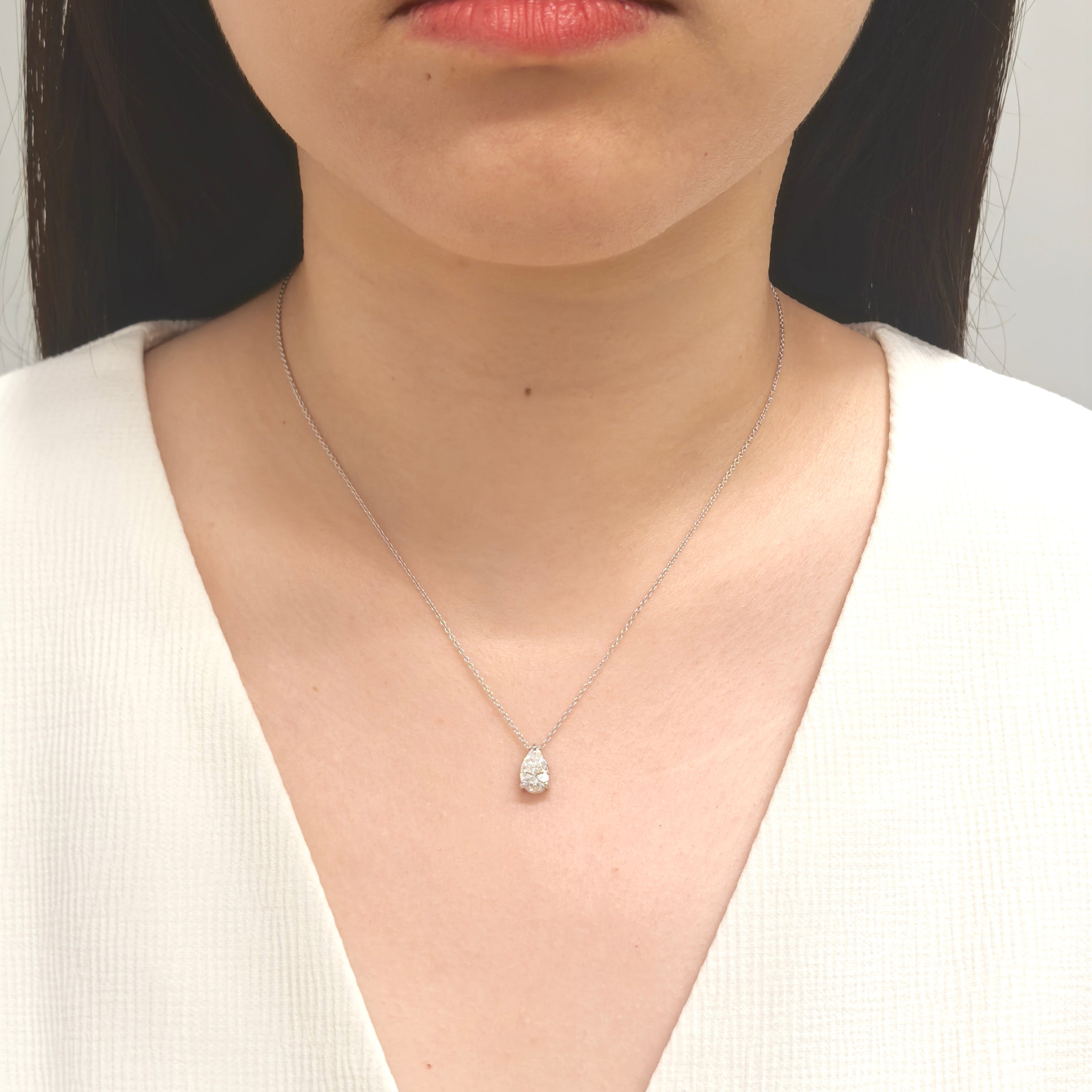 Elara Diamond Pear Teardrop Pendant Necklace