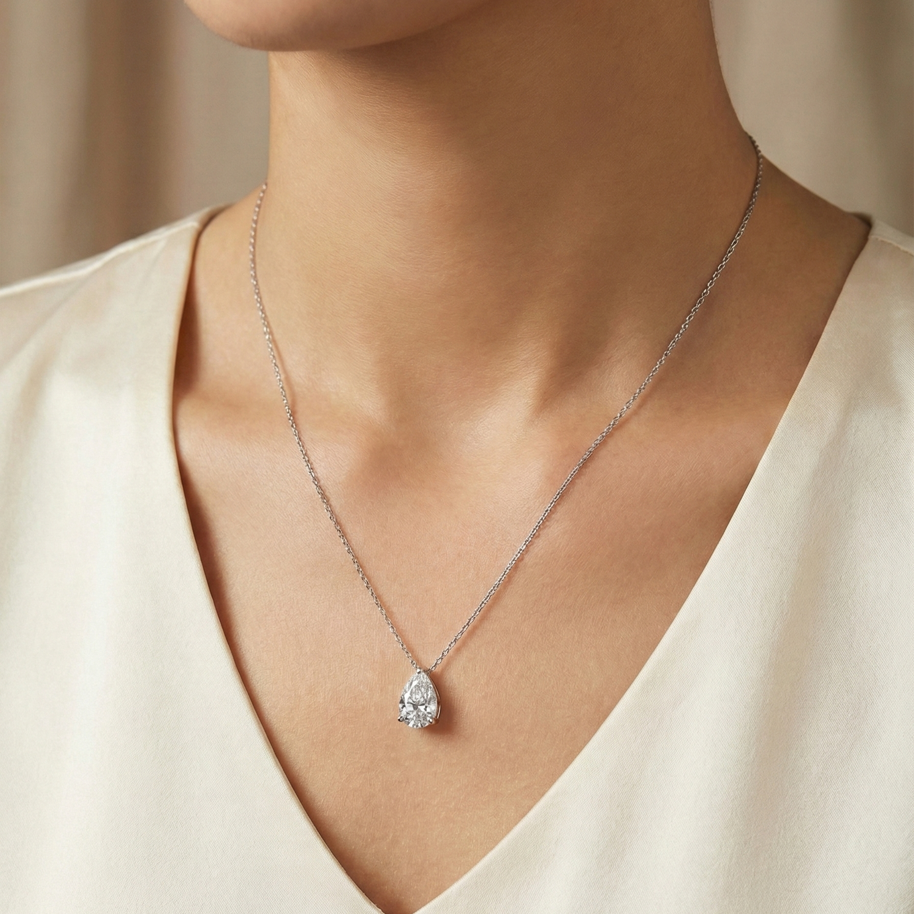 Elara Pear Pendant Necklace 1.00 ct.