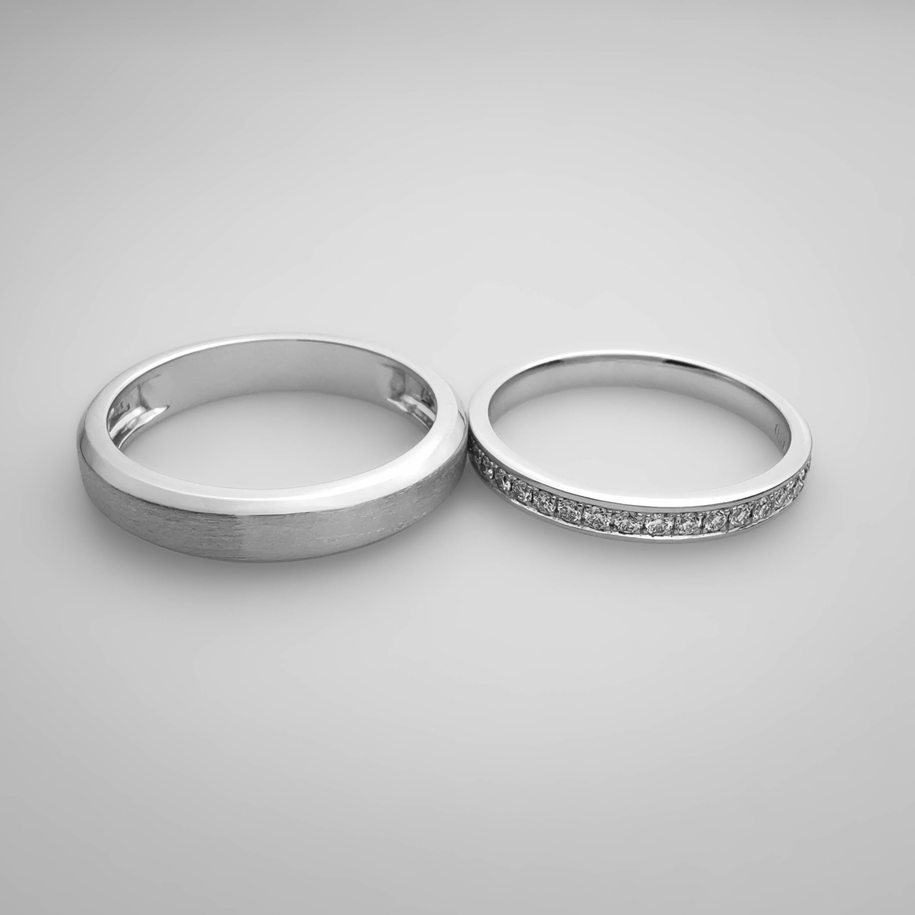 Plain brushed wedding band 3mm