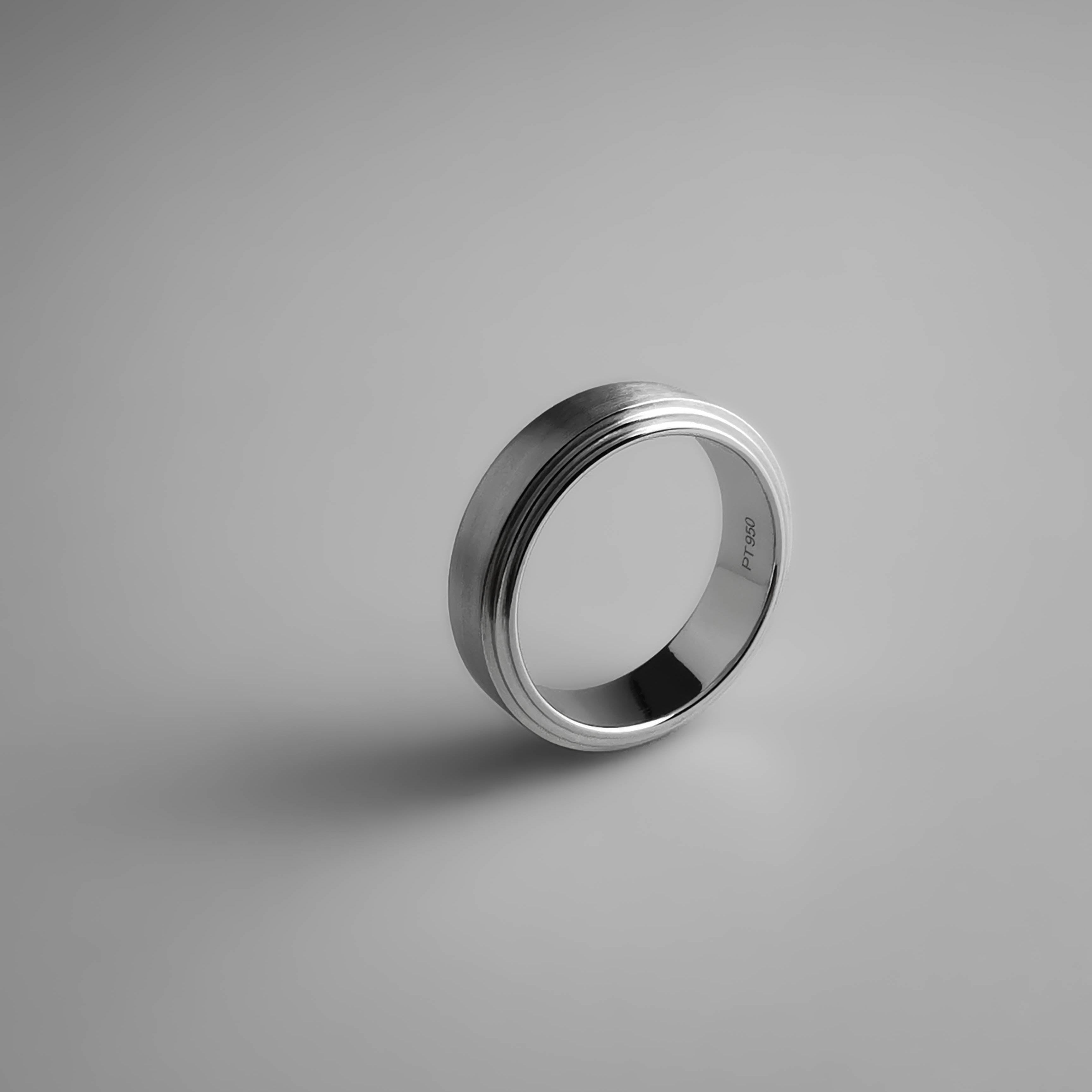 Polished Groove Mens Wedding Band 